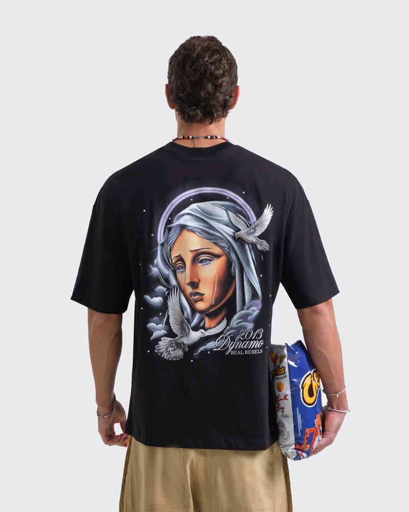 Camiseta Negra Oversize Divine Grace - imagen 1