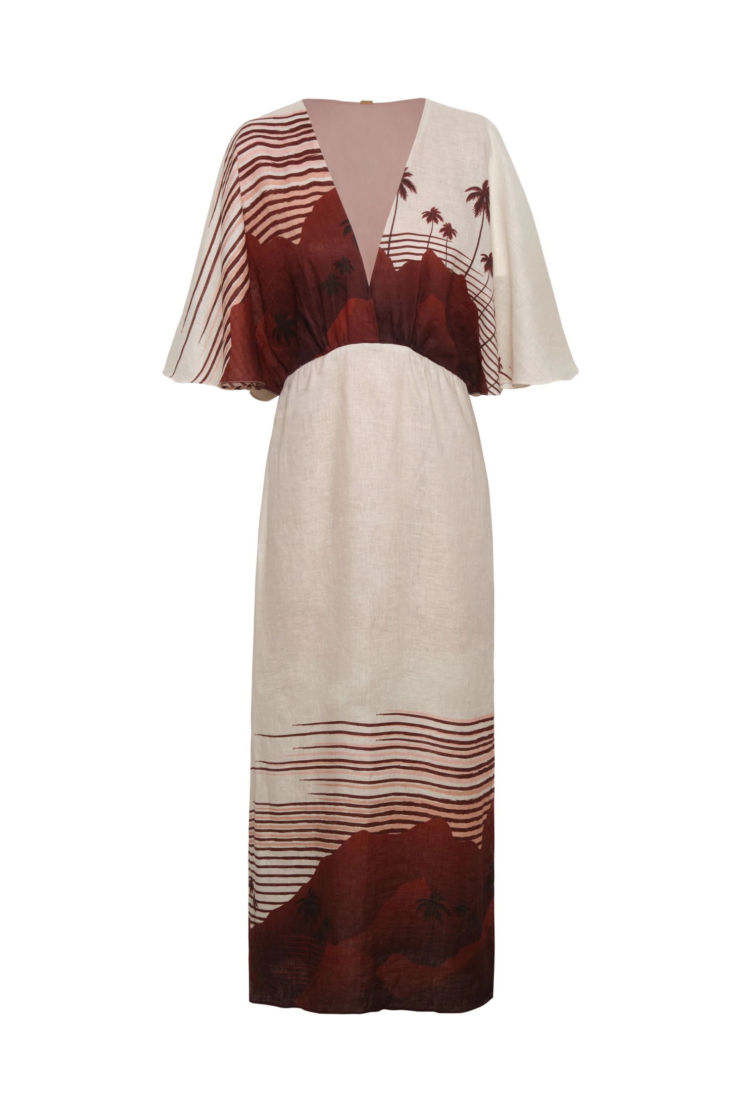Topacio Linen Tunic / Red Tropical Landscape - imagen 1