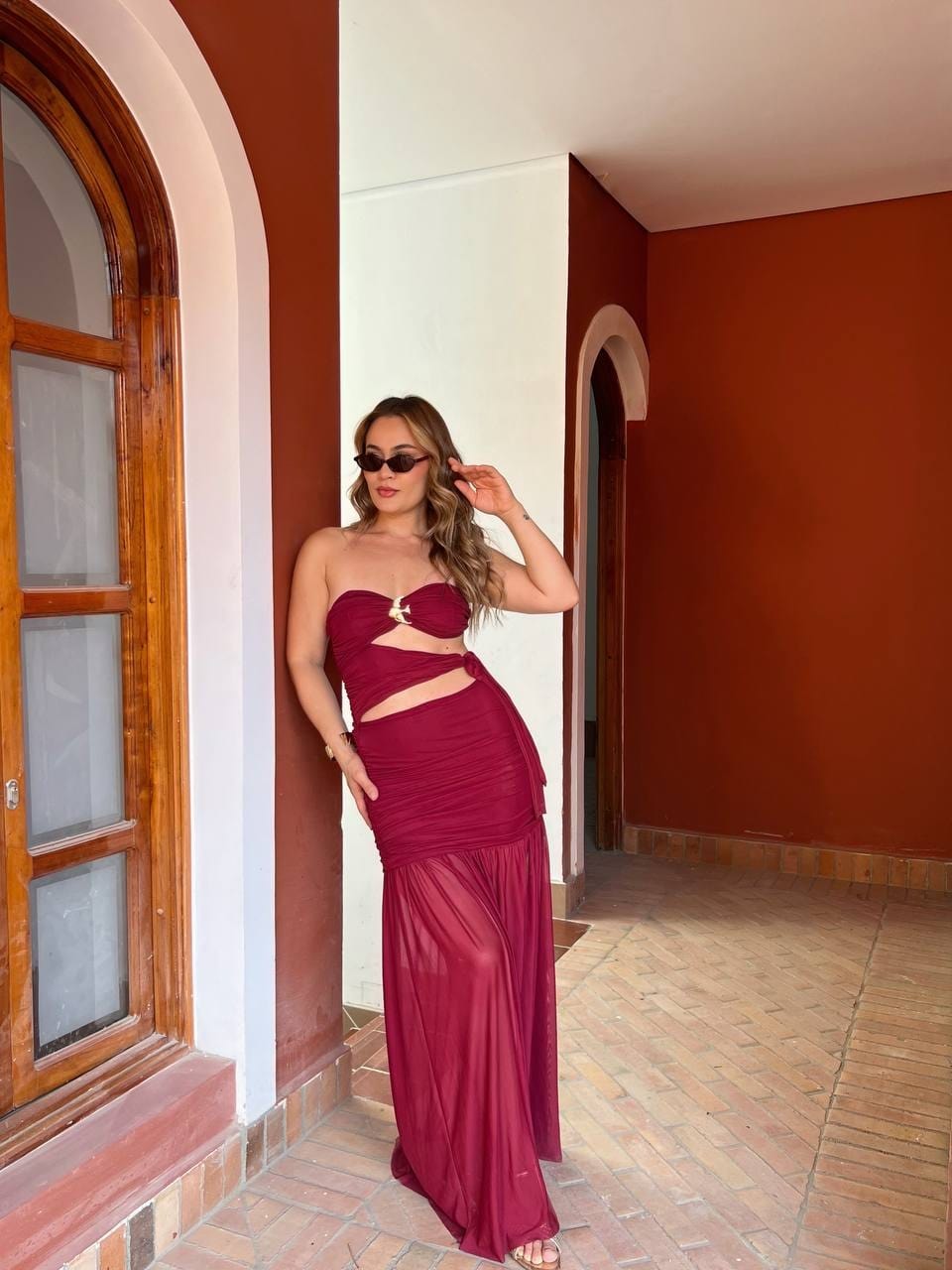 Vestido Monserrat Vinotinto - imagen 1