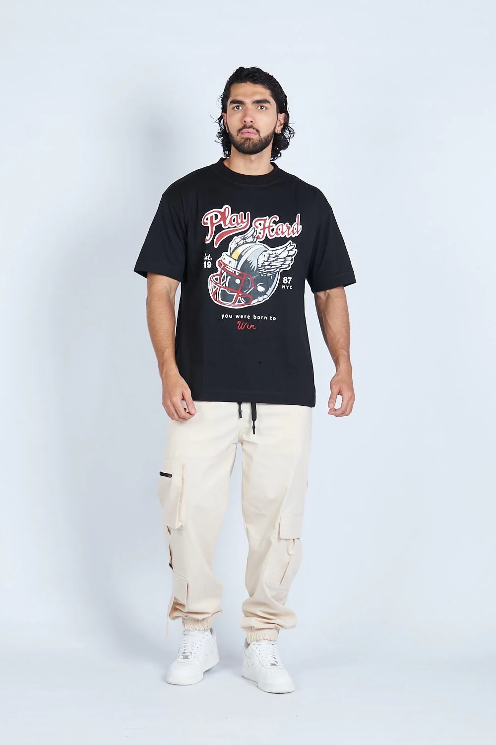Camiseta oversize PLAY HARD NEGRO | DROP 03 | - imagen 1