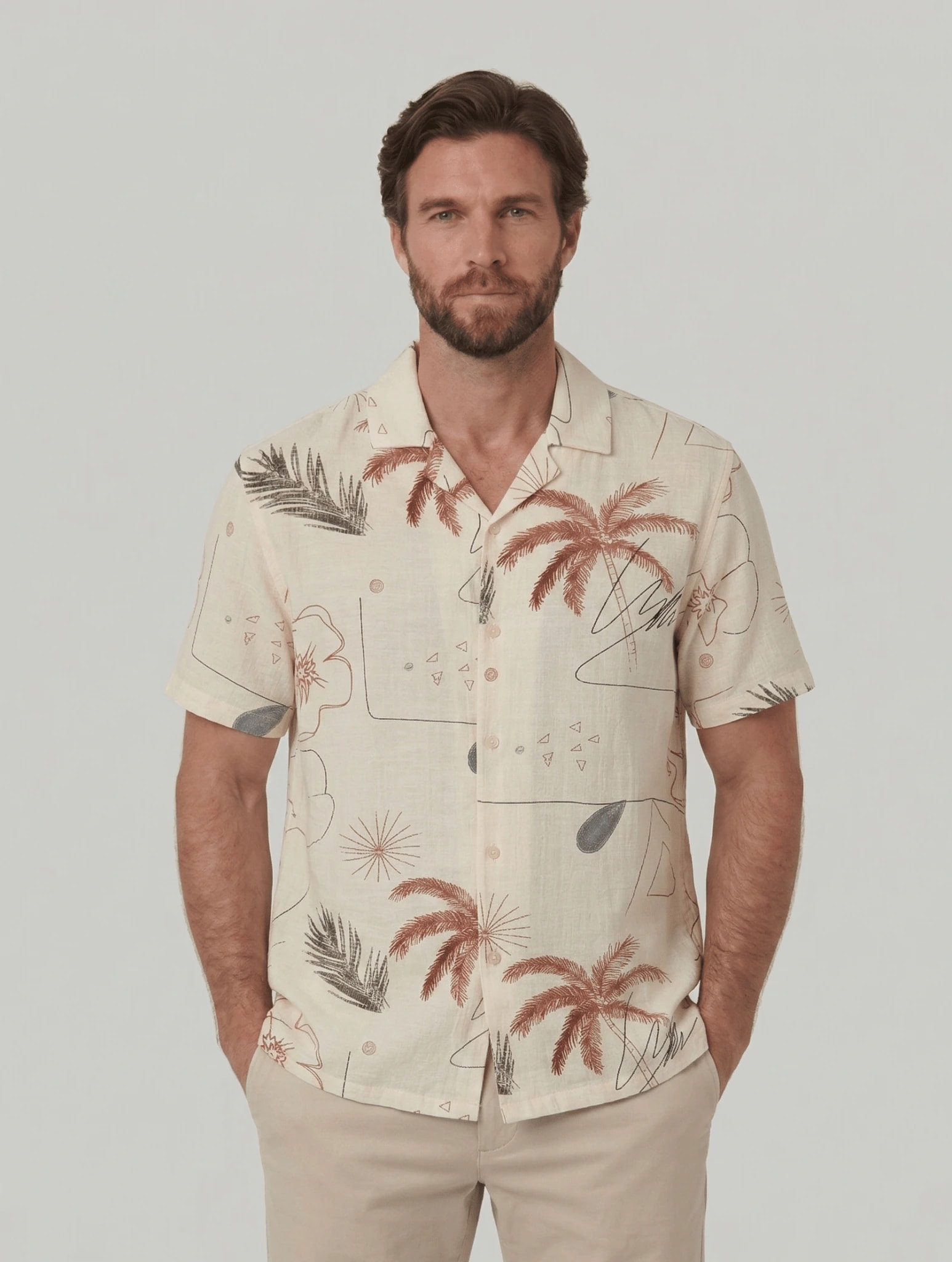 Camisa estampada manga corta para hombre Jon Sonen 027225054 - imagen 1