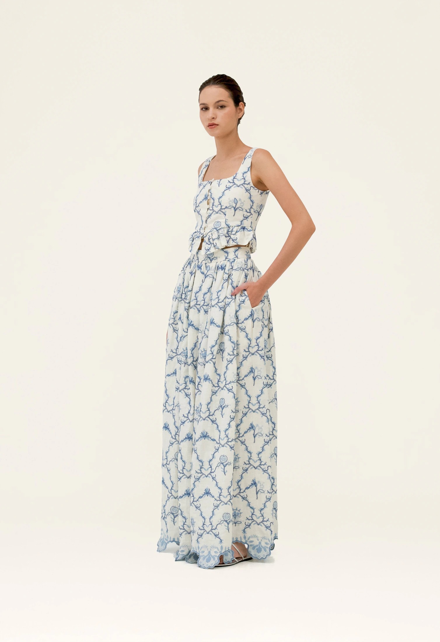 Tangelo Floritura Maxi Skirt - imagen 1