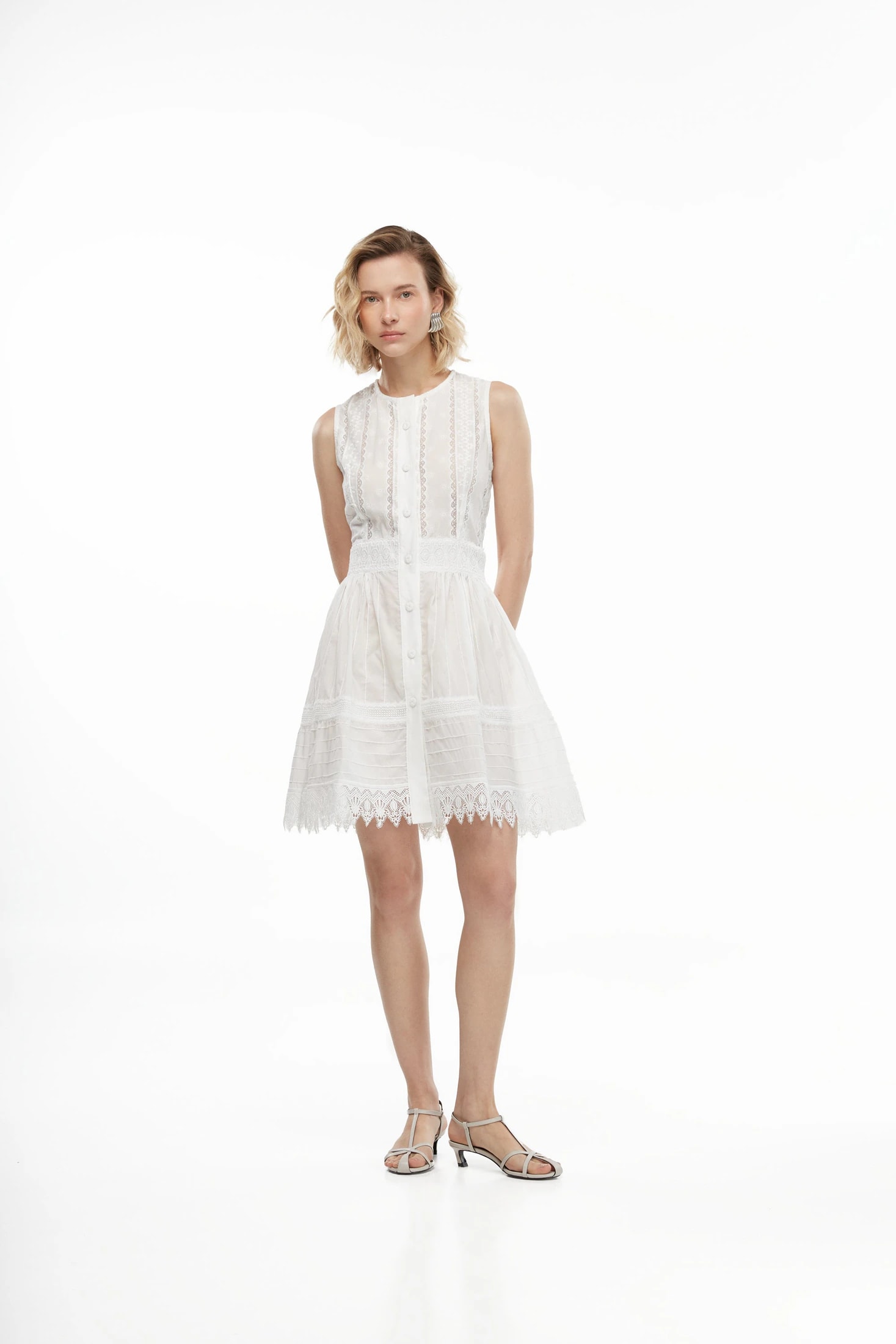 SOLAIRE MINI DRESS WHITE - imagen 1