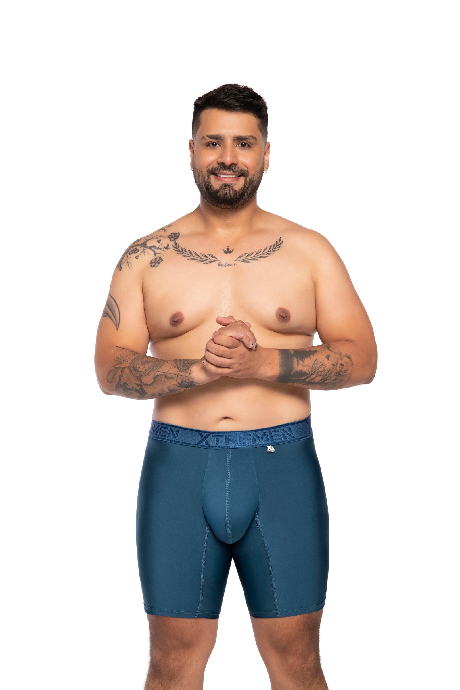 BOXER CLASICO EXTRAGRANDE MICROFIBRA NYLON PETROLEO - imagen 1