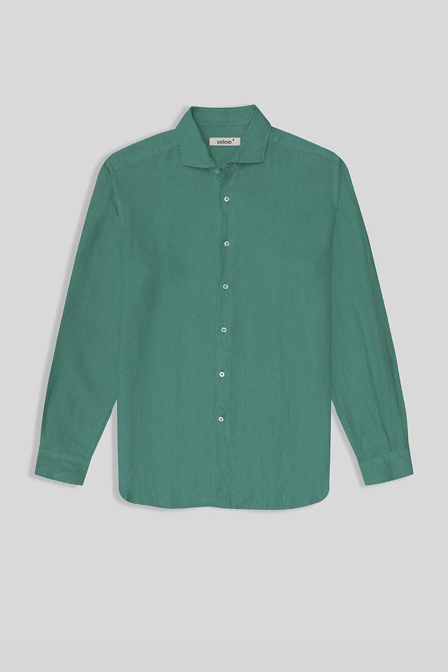 men’s linen shirt green persa basic - imagen 1