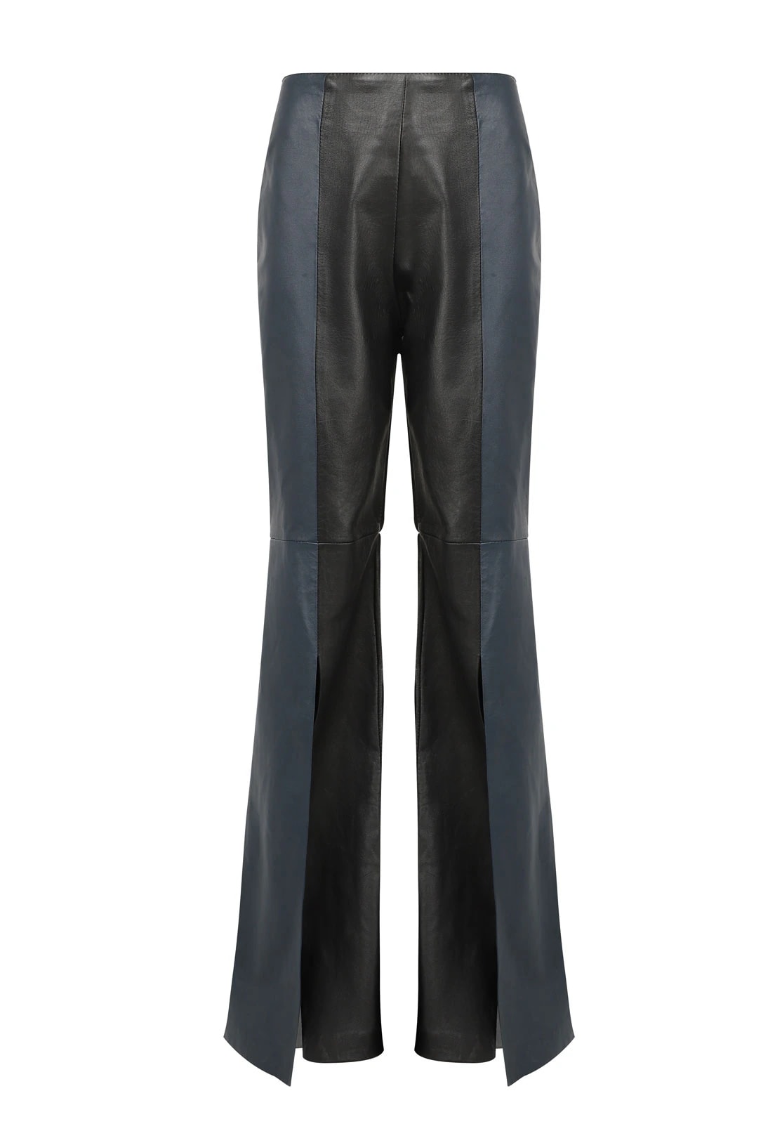 TWO-TONE LEATHER OPEN BOOT TROUSERS - imagen 1