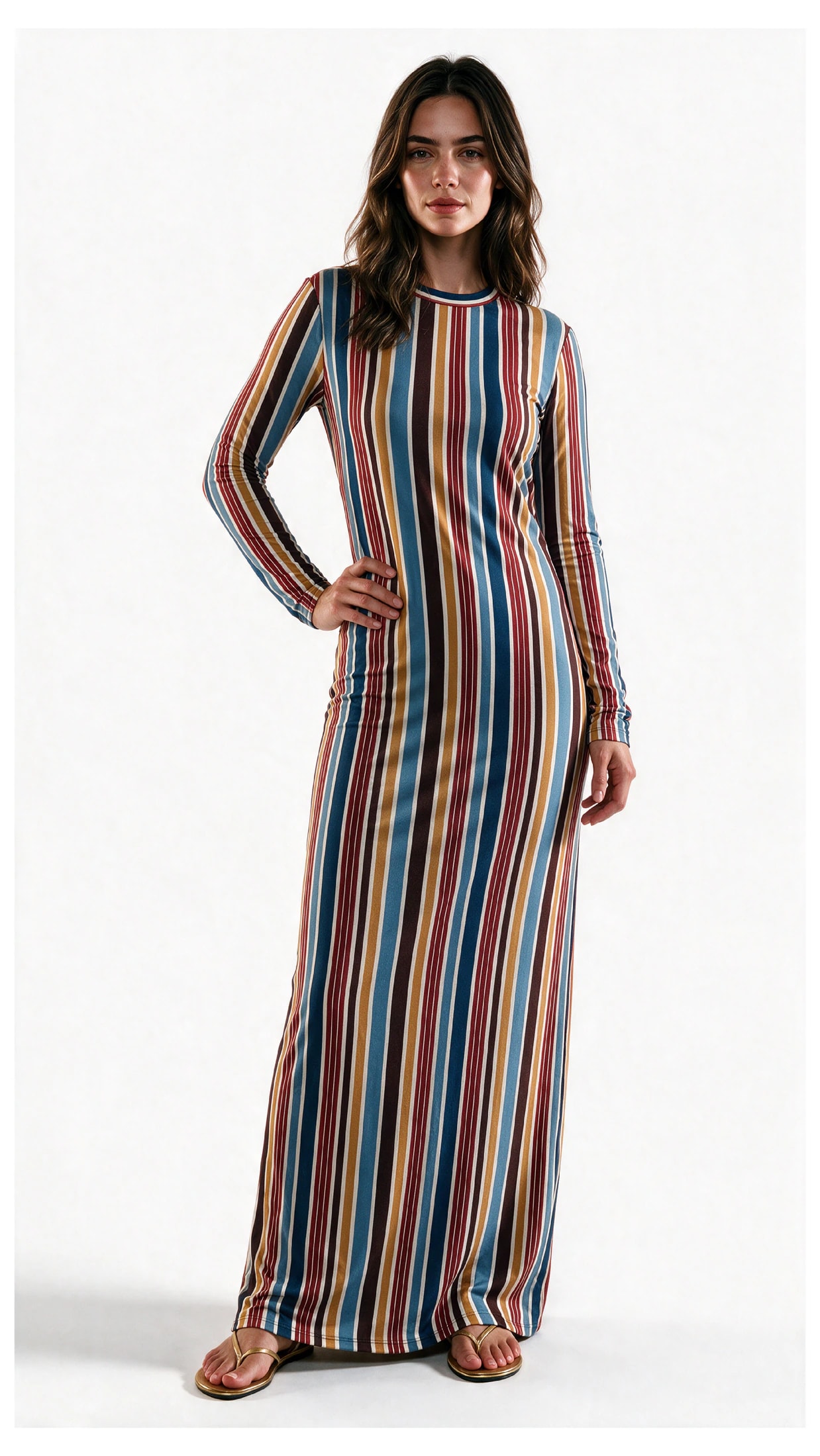 Vestido largo Budana Stripes - imagen 1