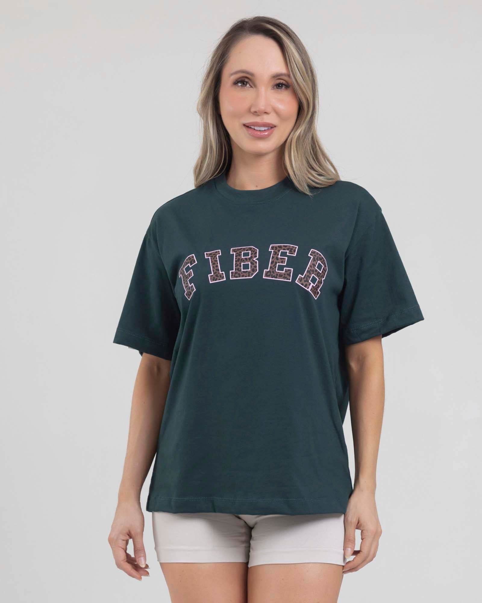 Camiseta oversize tropi vibes verde esmeralda FIBER - imagen 1