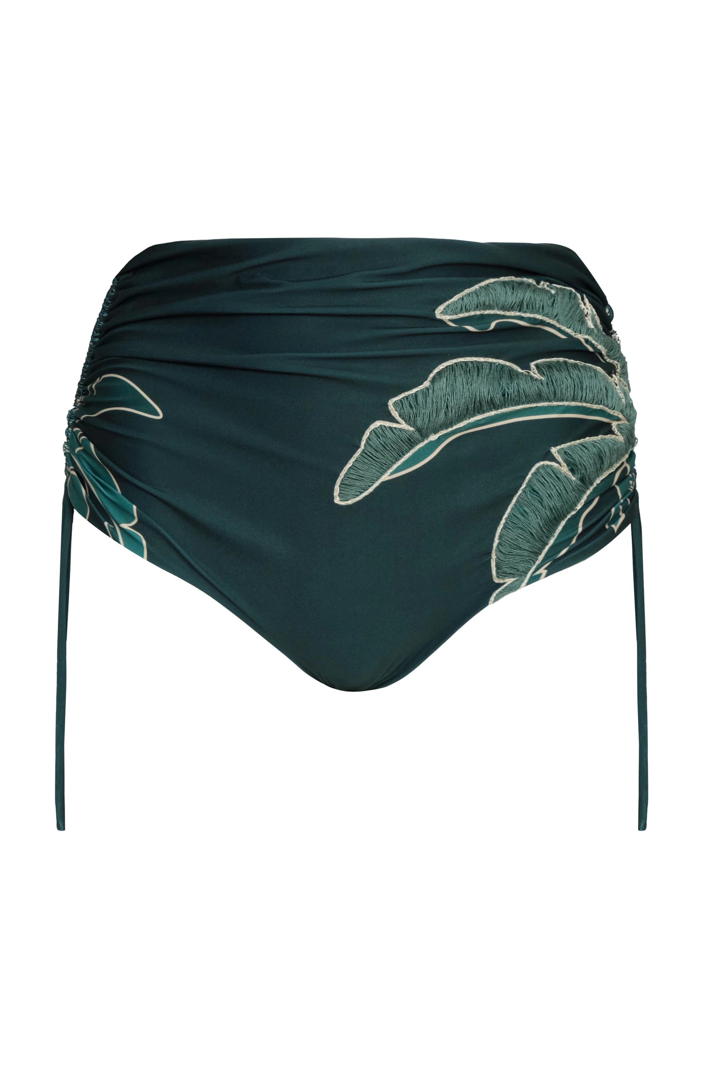 Victoria Hand Embroidered Bottom / Aquamarine Palms - Metallic Mint - imagen 1