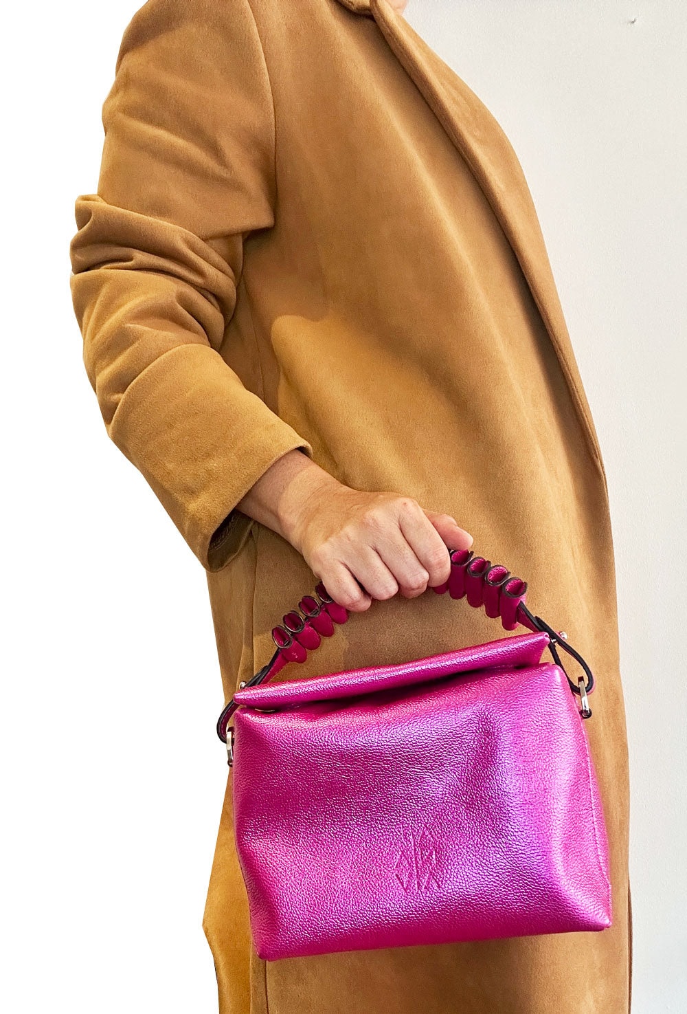 Mini Ana bag waves strap  - fucsia - imagen 1