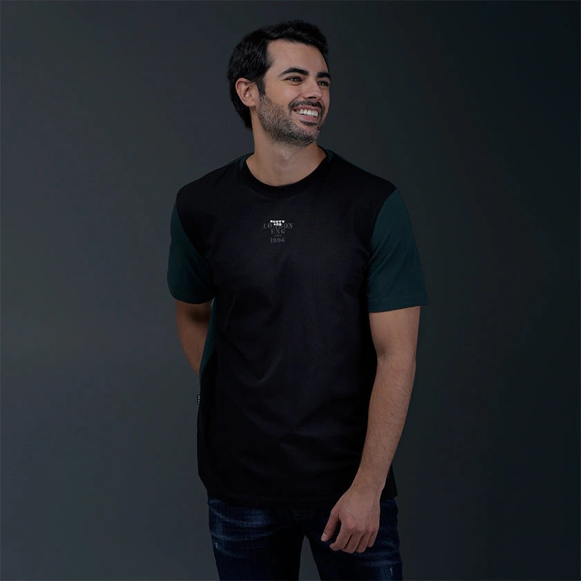 Camiseta Regular Negro Verde - imagen 1