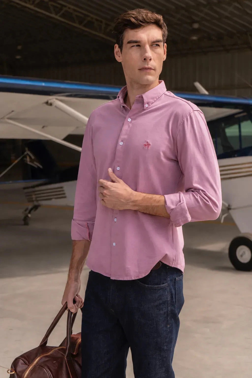 Camisa Micro Pique Hombre Palo Rosa - imagen 1