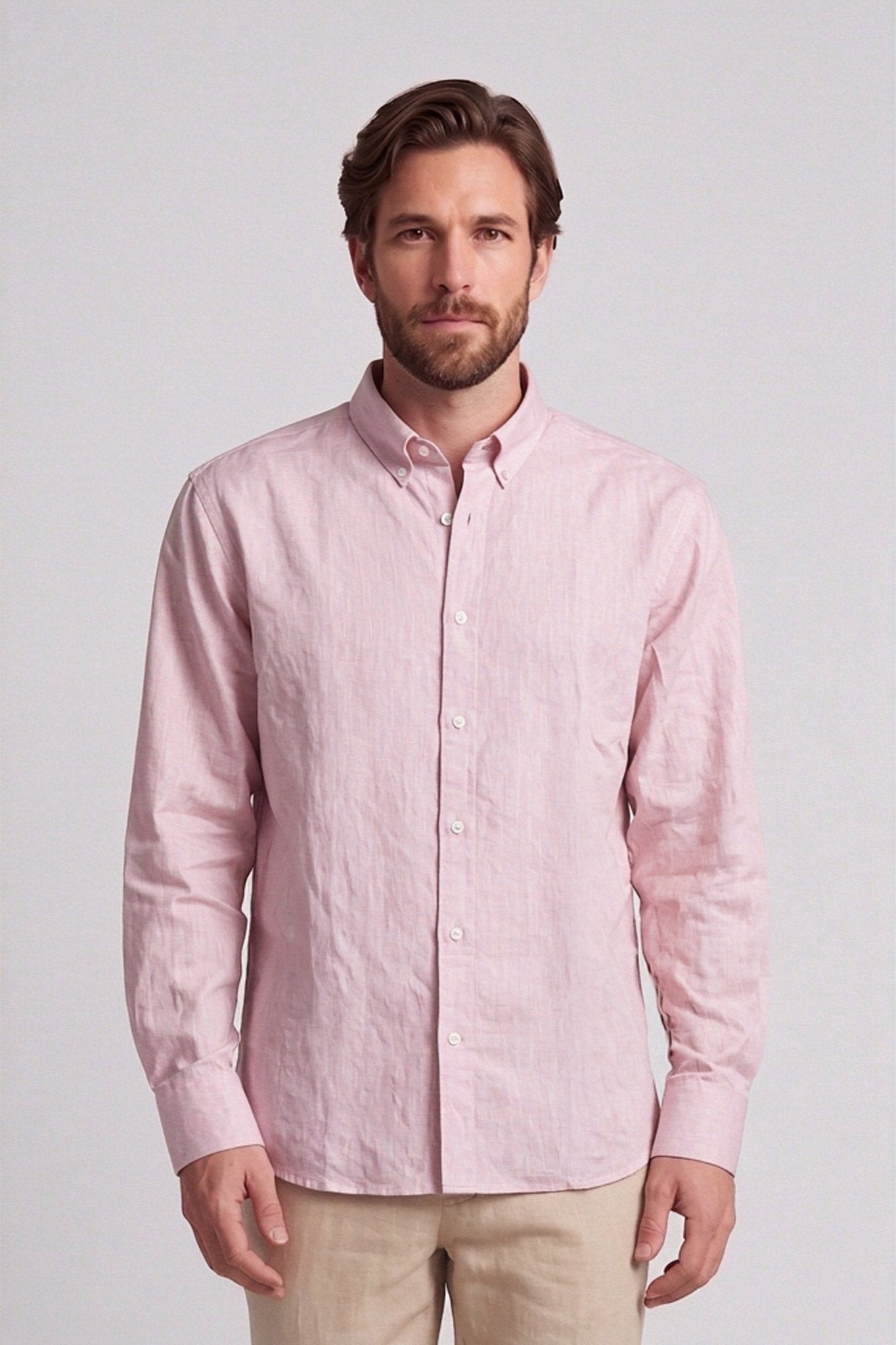 Camisa manga larga lino y algodón para hombre Jon Sonen 010226001 - imagen 1