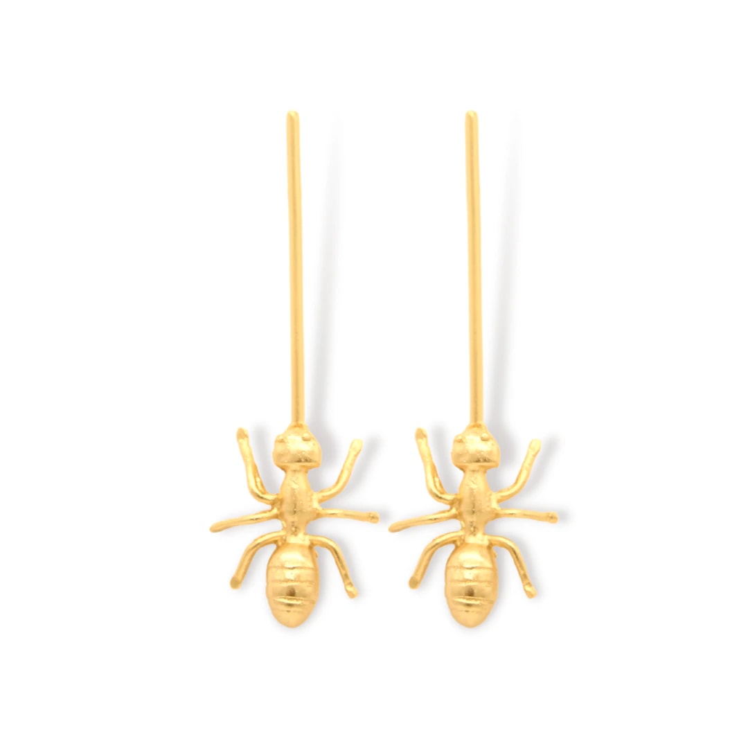 Aretes largos con hormiga grande - imagen 1