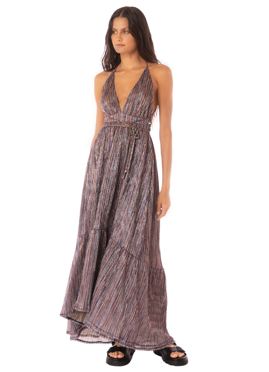 Maaji Golden Stripes Moon Bay Long Dress - imagen 1
