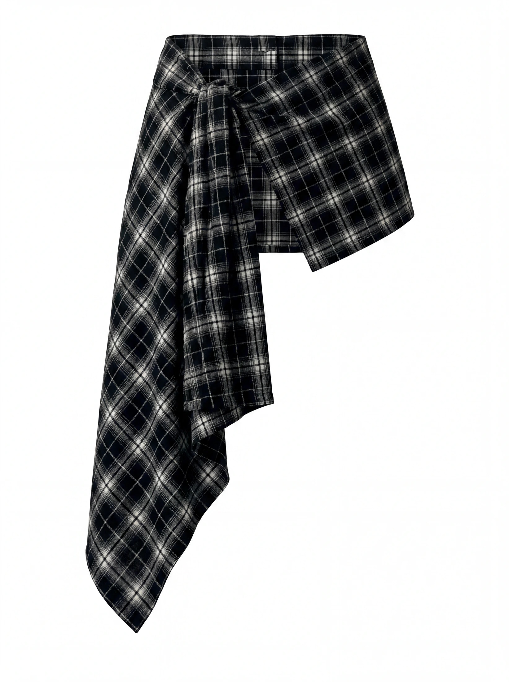 ASYMMETRIC CHECK OVERSKIRT - imagen 1
