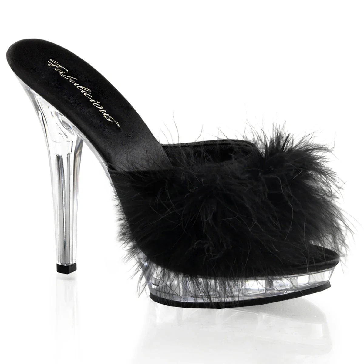 Sandalias Mules de Plumas Negras - imagen 1