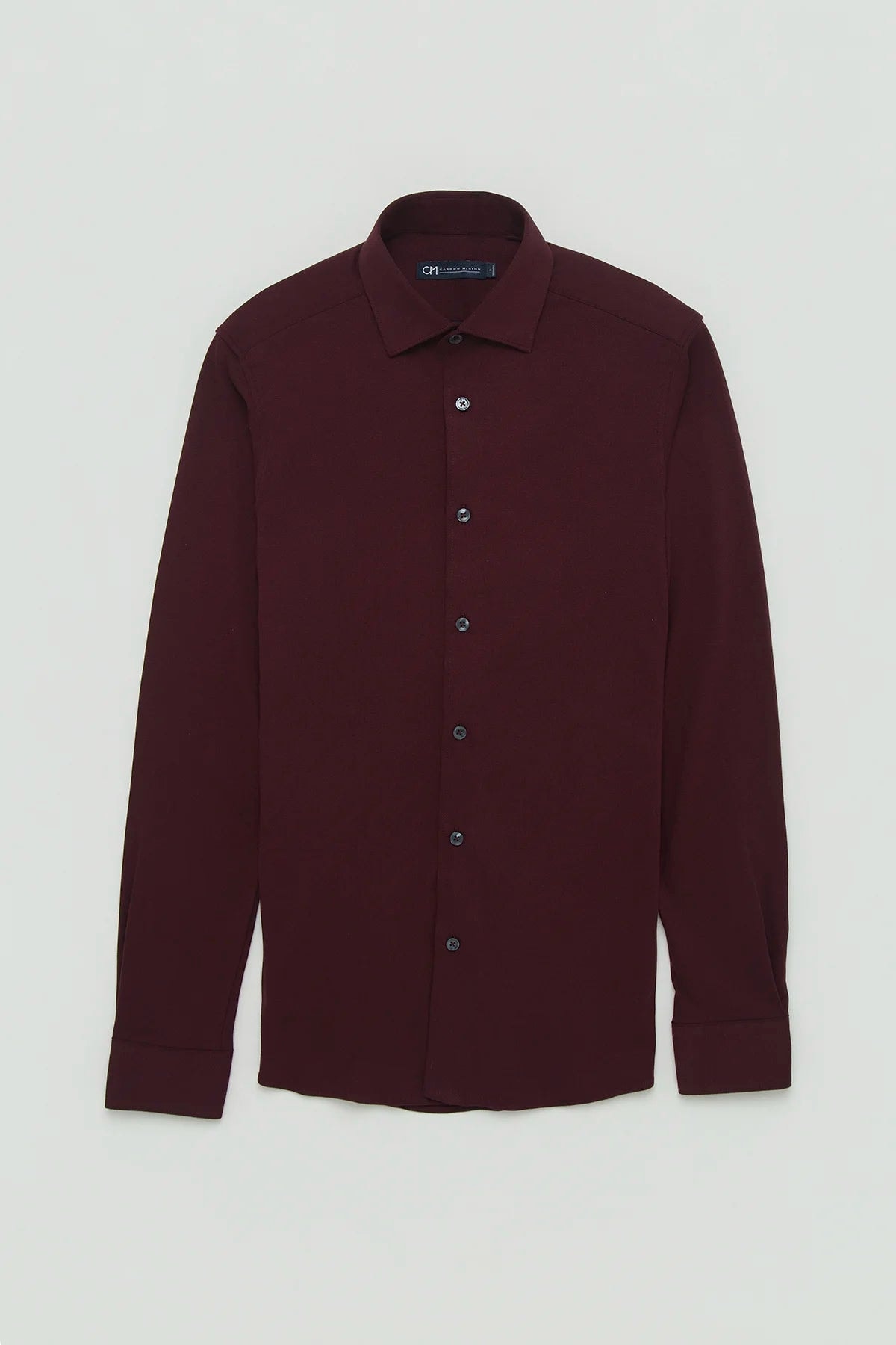 Camisa Piqué Algodón Borgoña - imagen 1
