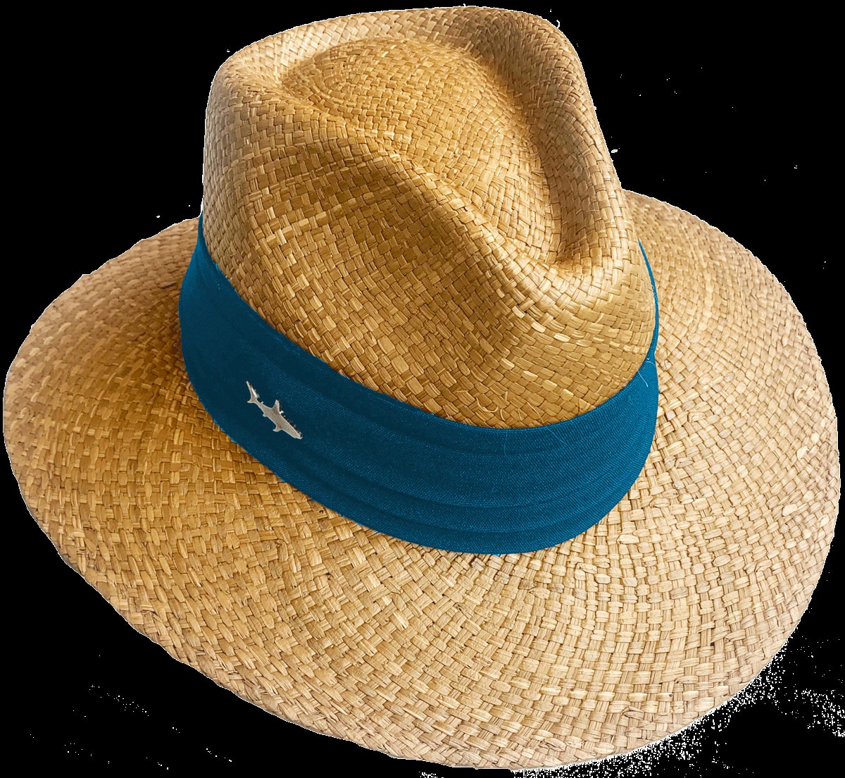 SOMBRERO OSCURO CINTA ANCHA AGUAMARINA - imagen 1