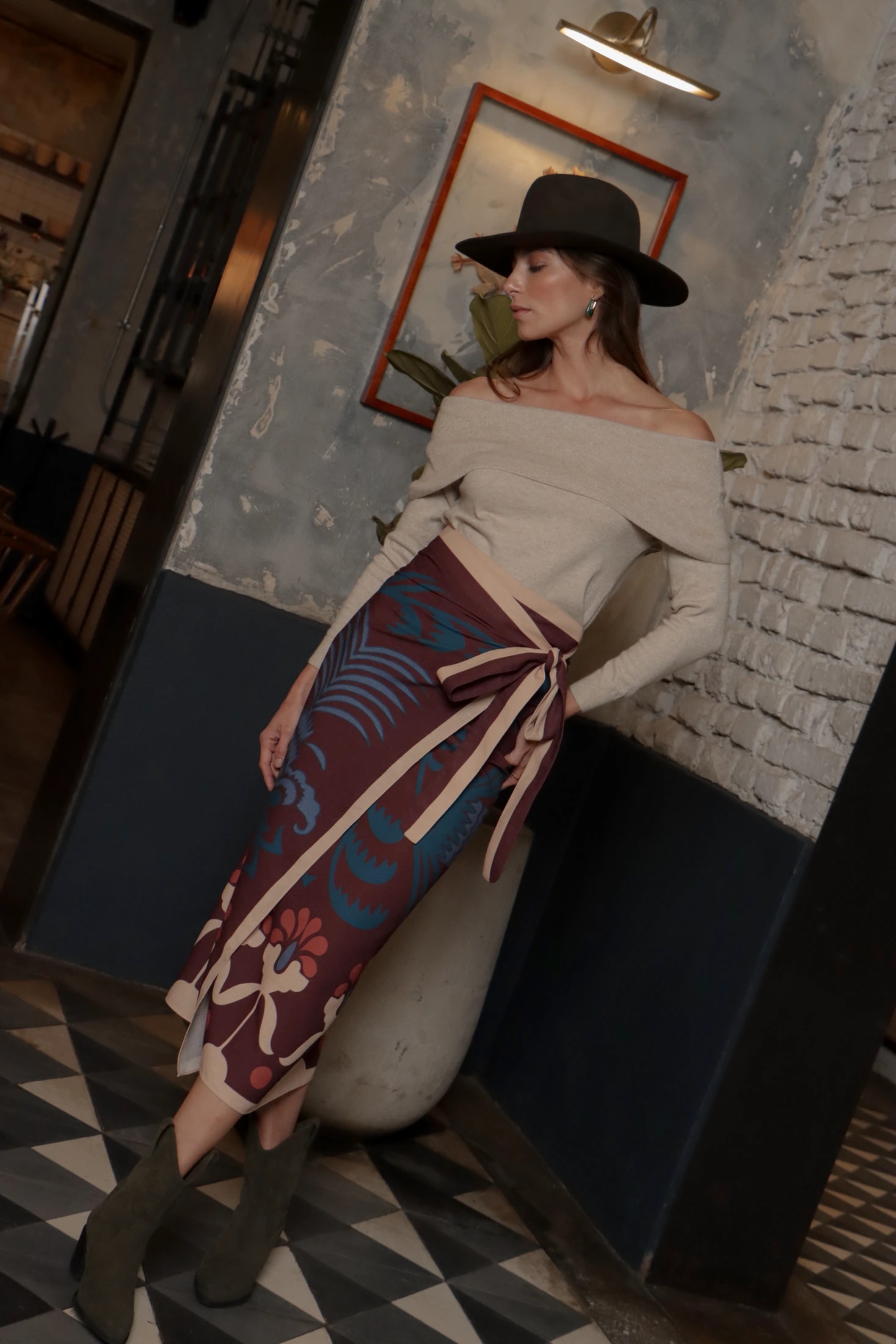 Sari Agave, Vinotinto / Vestido - Falda - imagen 1