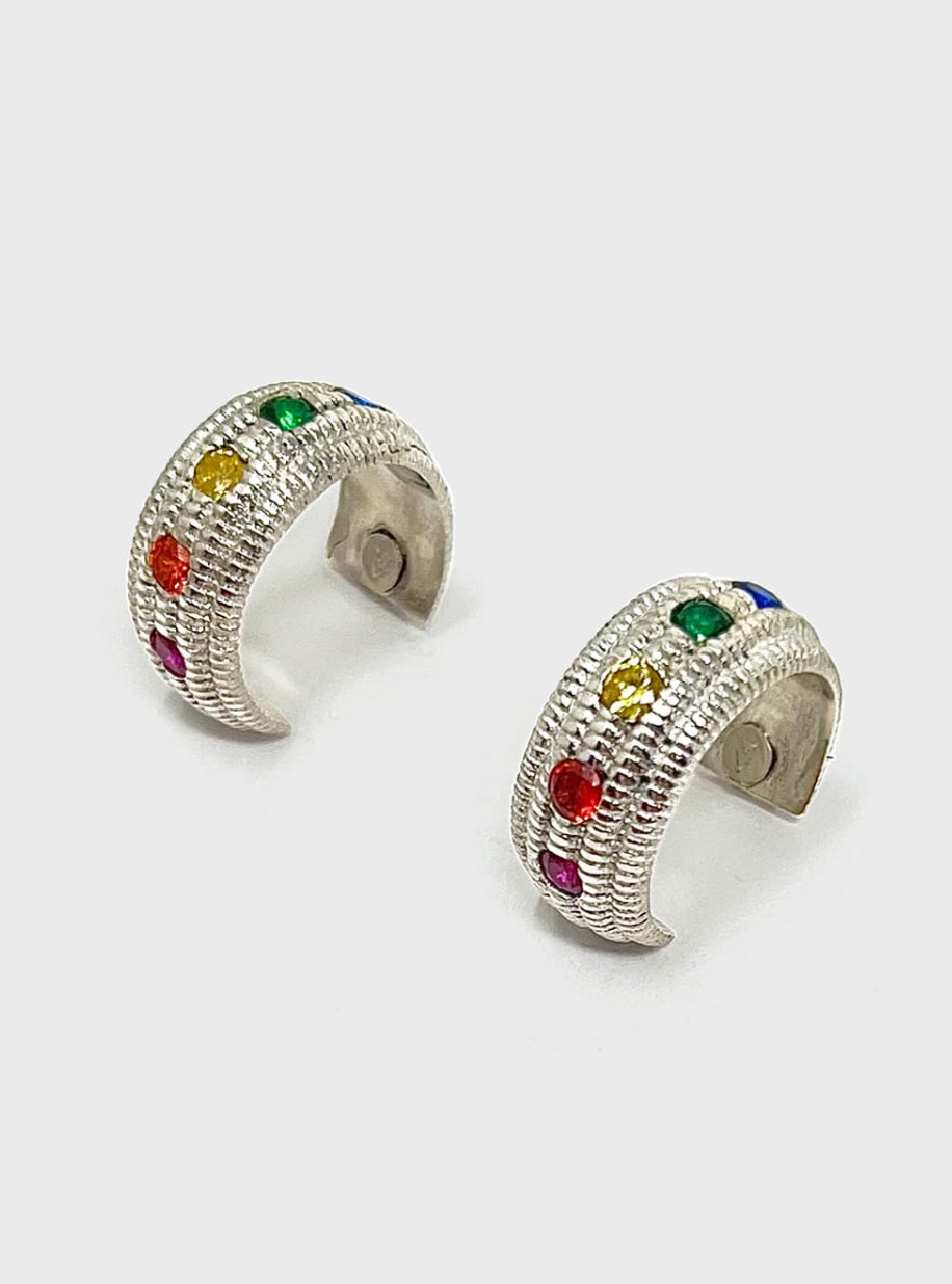 Candonga argolla plata maizal multicolor - imagen 1