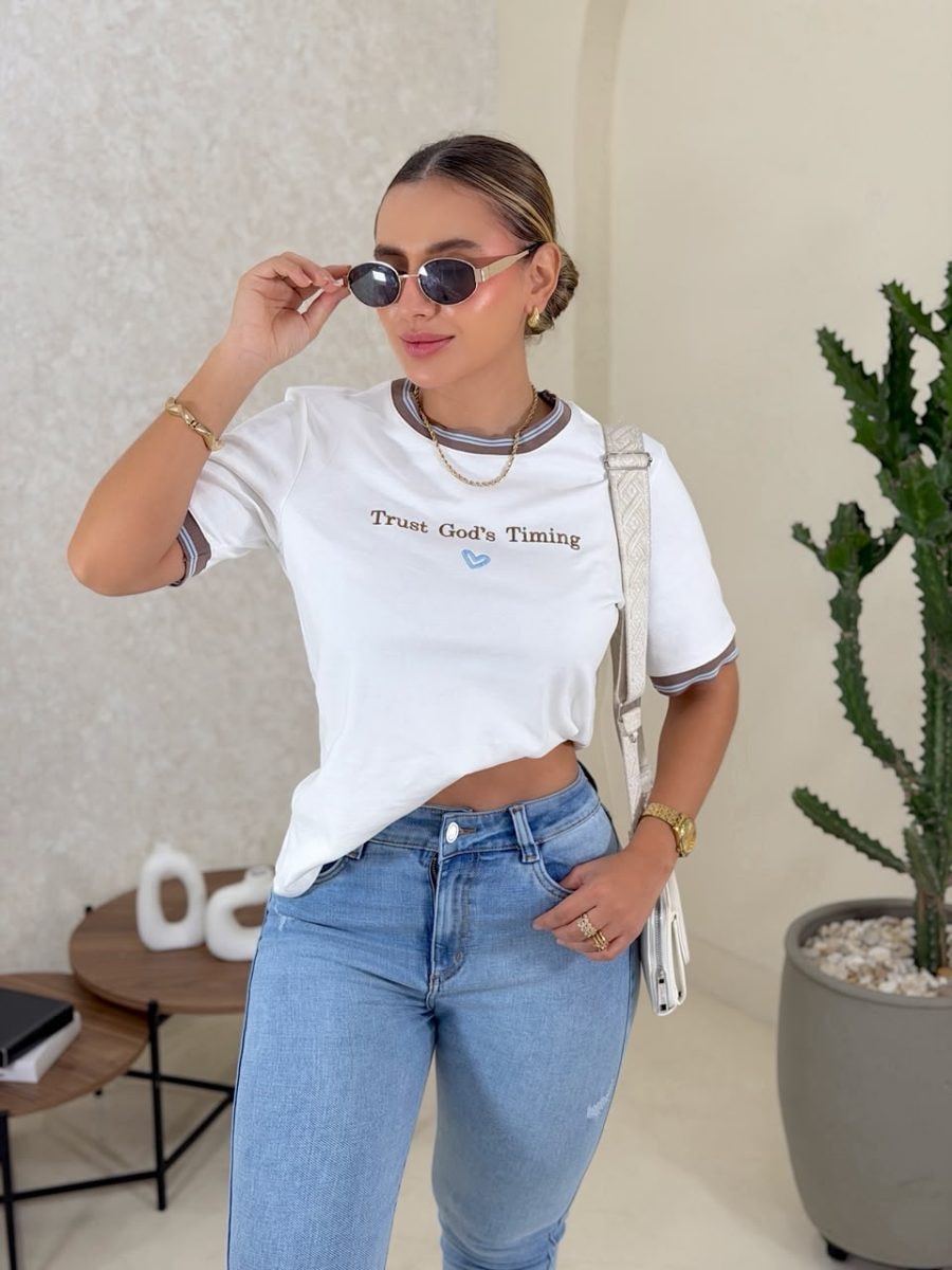 Camiseta oversized Timing marfil - mocca - imagen 1