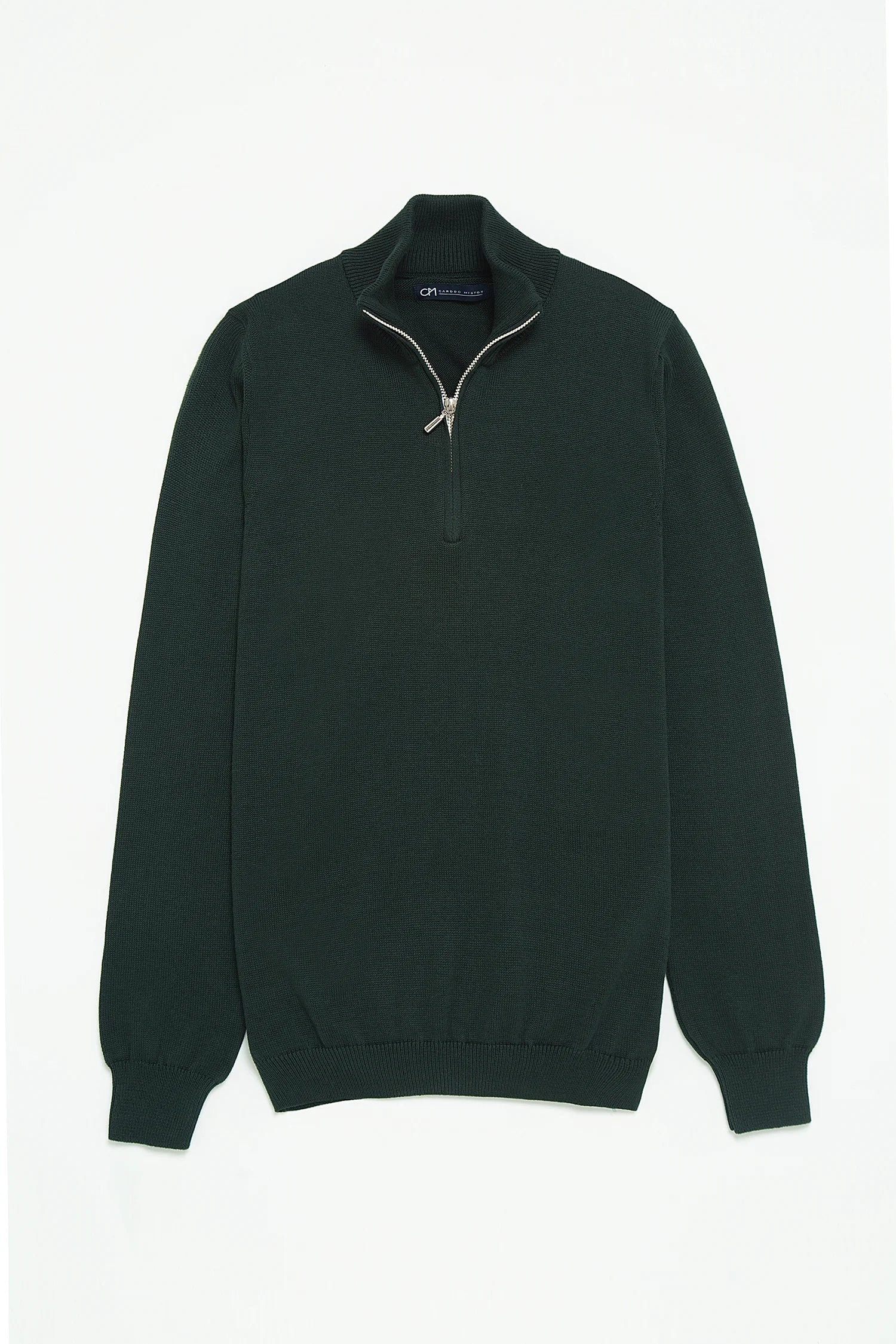 Saco Half Zip Algodón Verde Botella - imagen 1