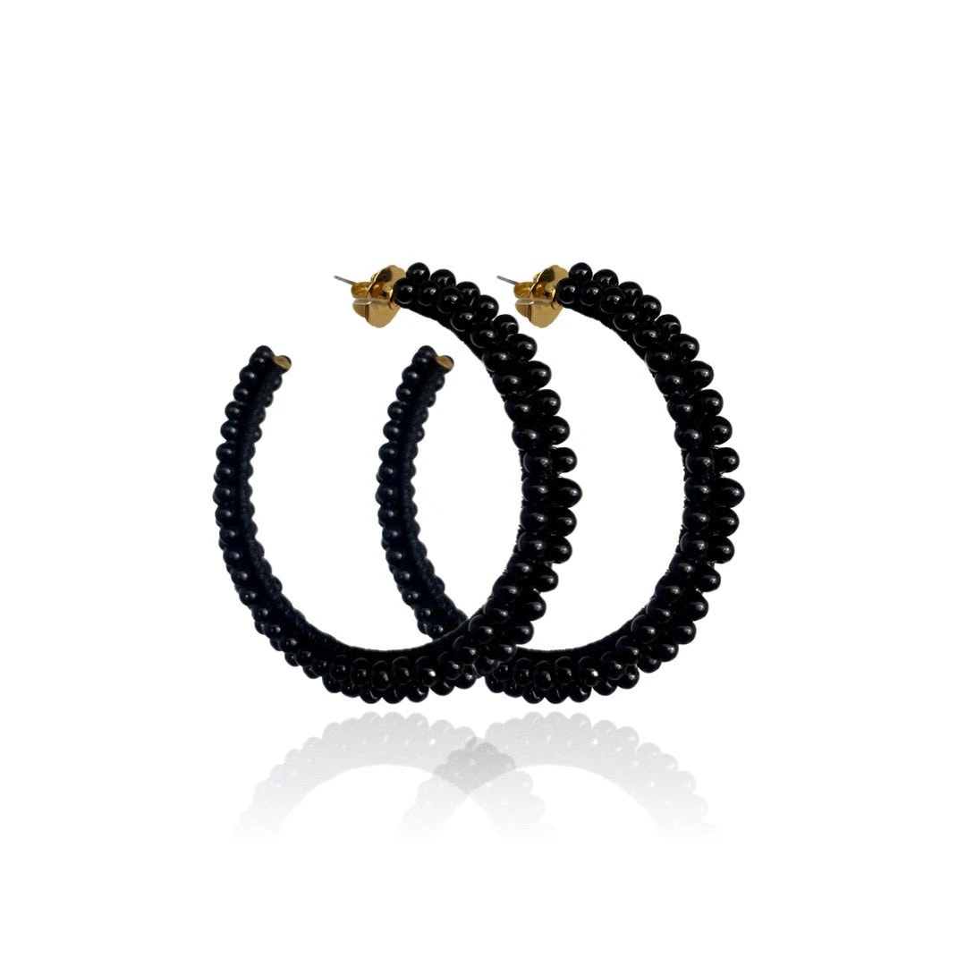 BIG BOUQUET HOOP - BLACK - imagen 1