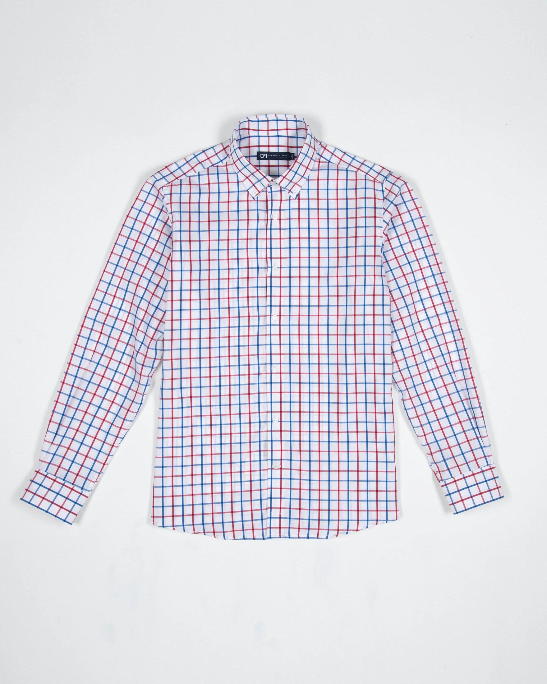 Camisa Cuadro Ventana Algodón Rojo Azul - imagen 1