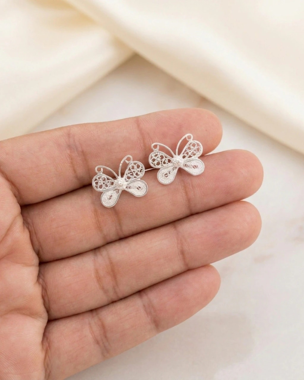 Topos Mariposa en plata Ley 950 Filigrana - imagen 1