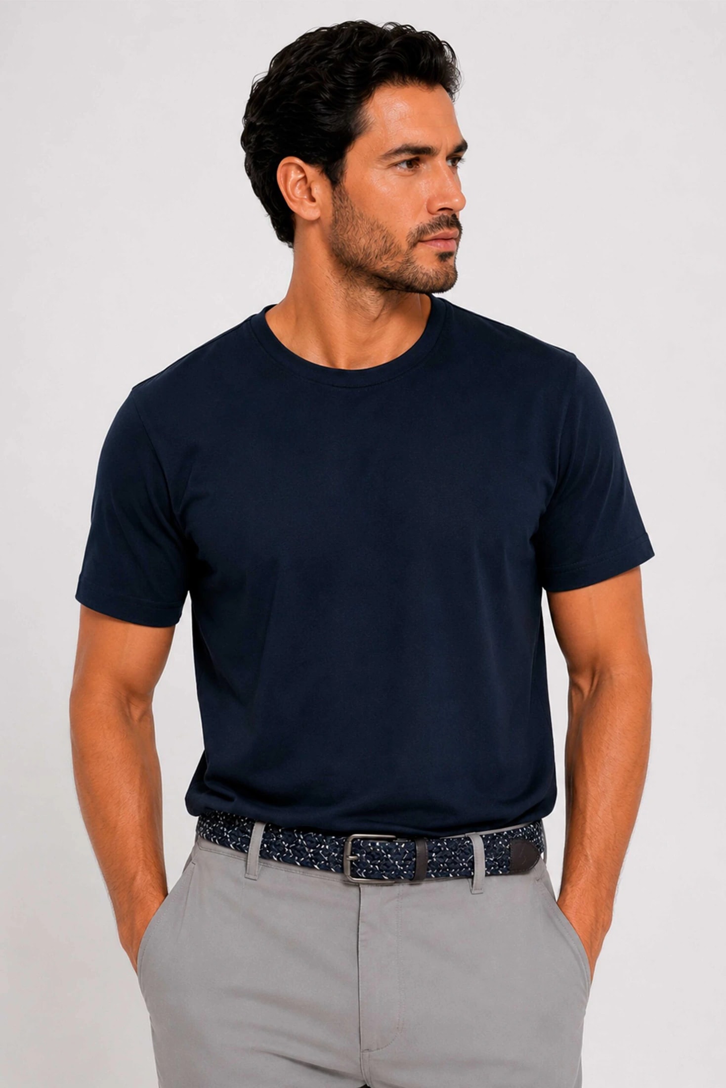 Camiseta 100% Algodón Pima Azul Navy - imagen 1
