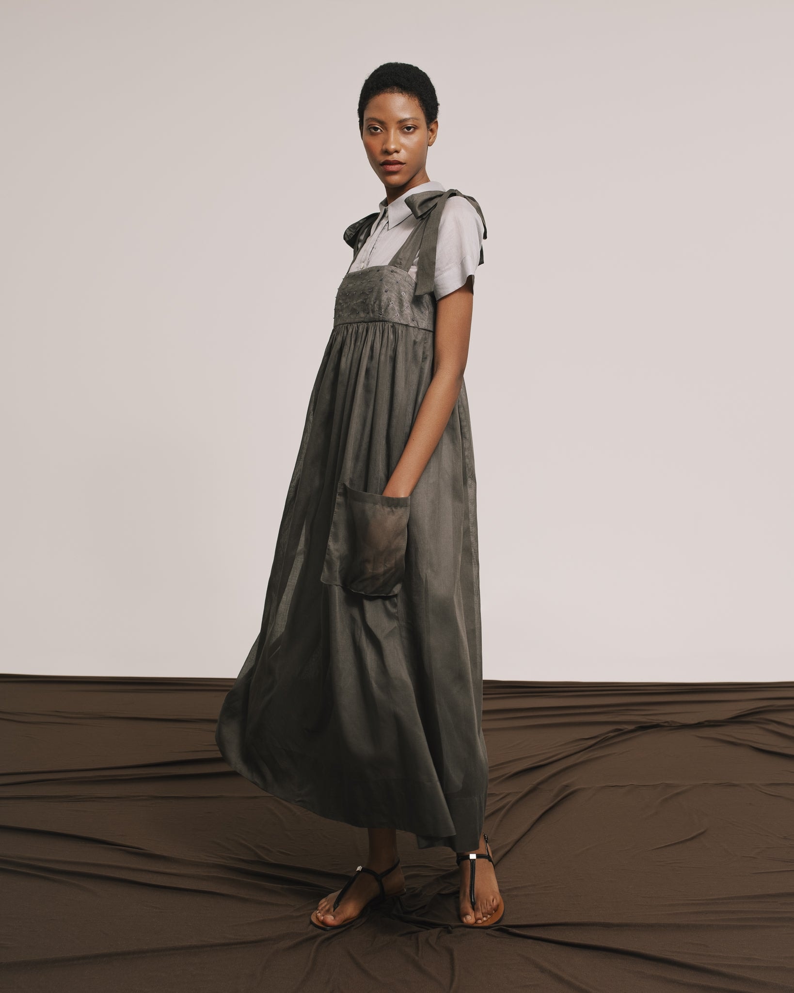 Embroidered Cotton Voile Midi Sundress - imagen 1