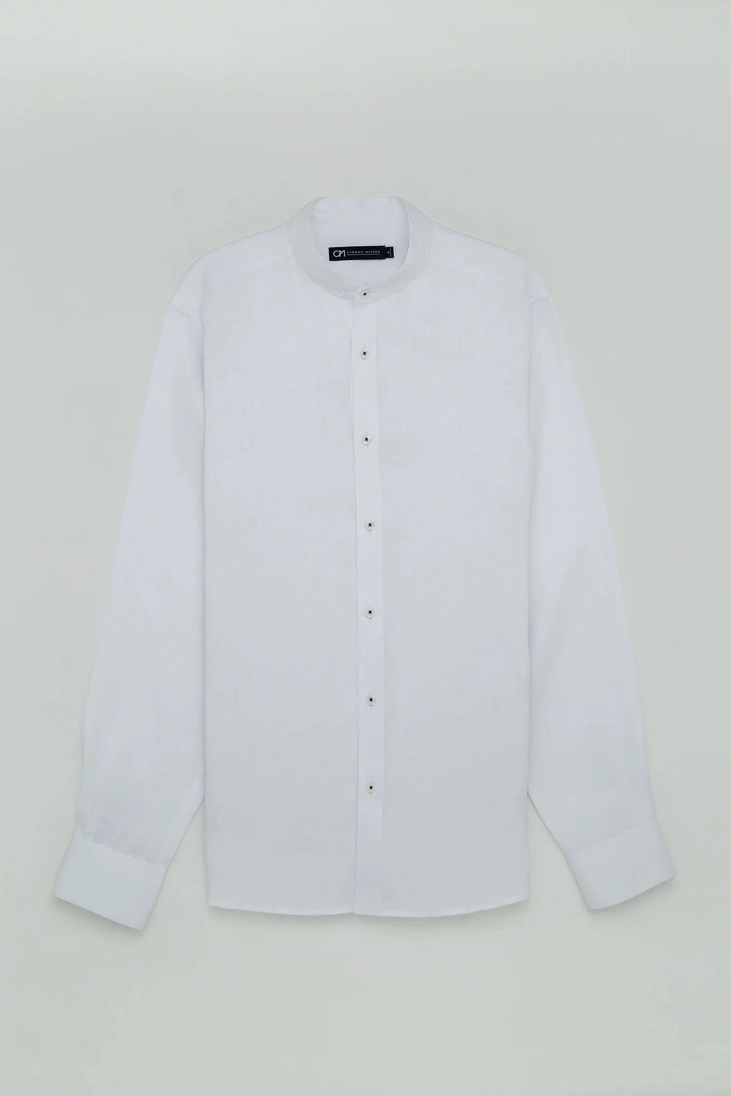 Camisa Cuello Mao Lino Blanco - imagen 1