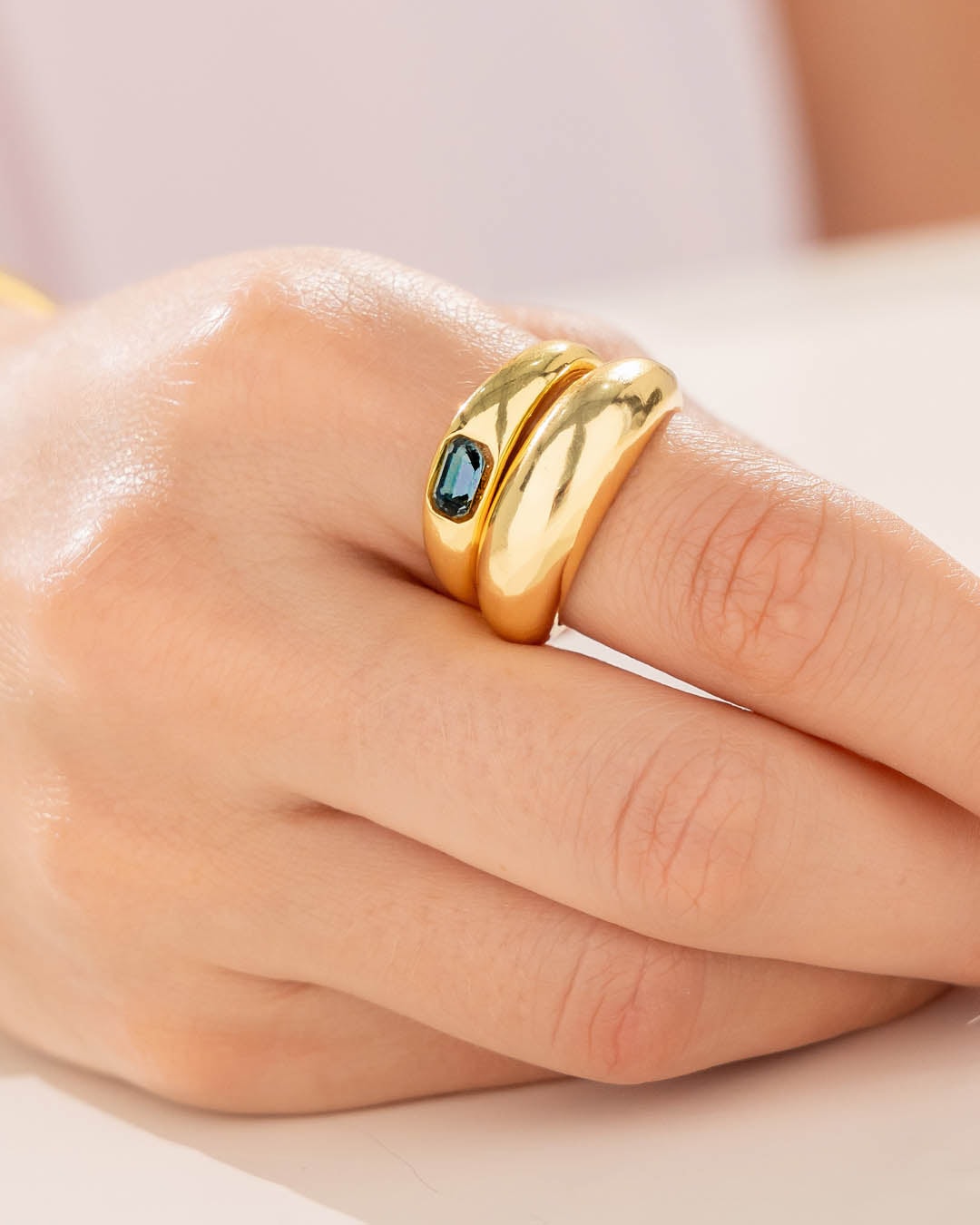Set X2 Anillos Cristal Bold Talla 7 - imagen 1