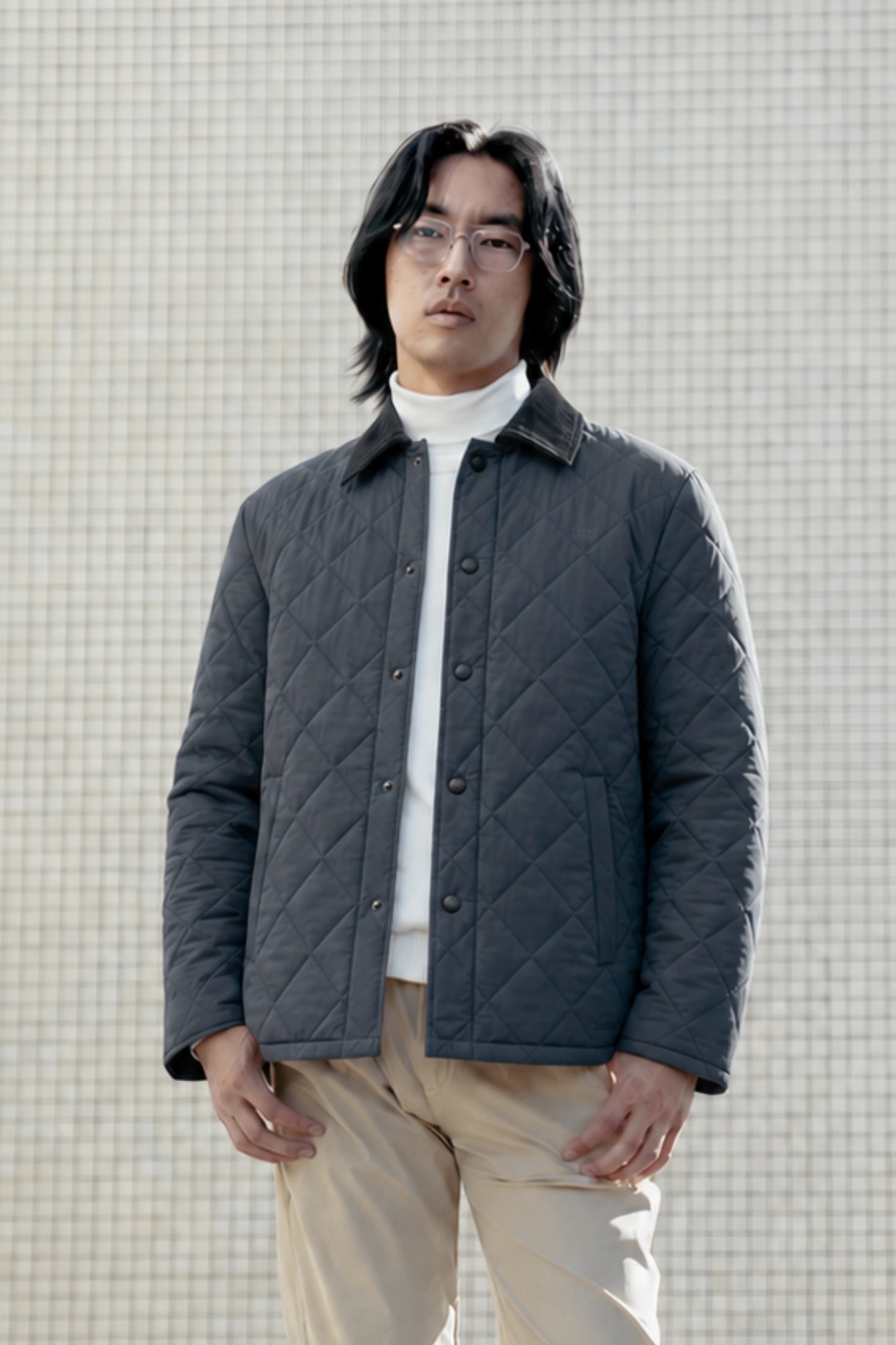 Chaqueta Alcolchada Rombos Gris - imagen 1