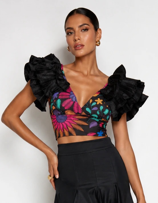 Top Nao Negro Estampado - imagen 1