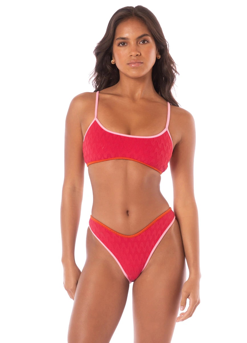 Maaji Apple Red Lane Classic Bralette Bikini Top - imagen 1