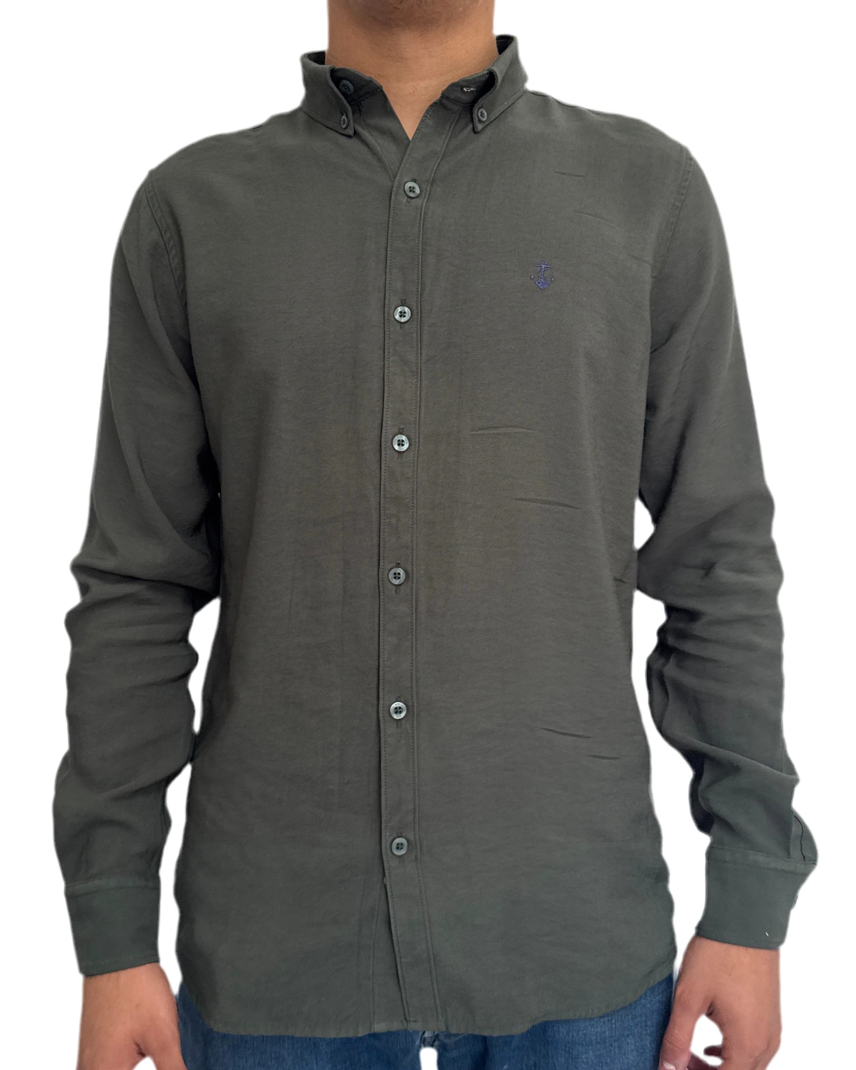 Camisa Verde Oscuro en rayón - imagen 1