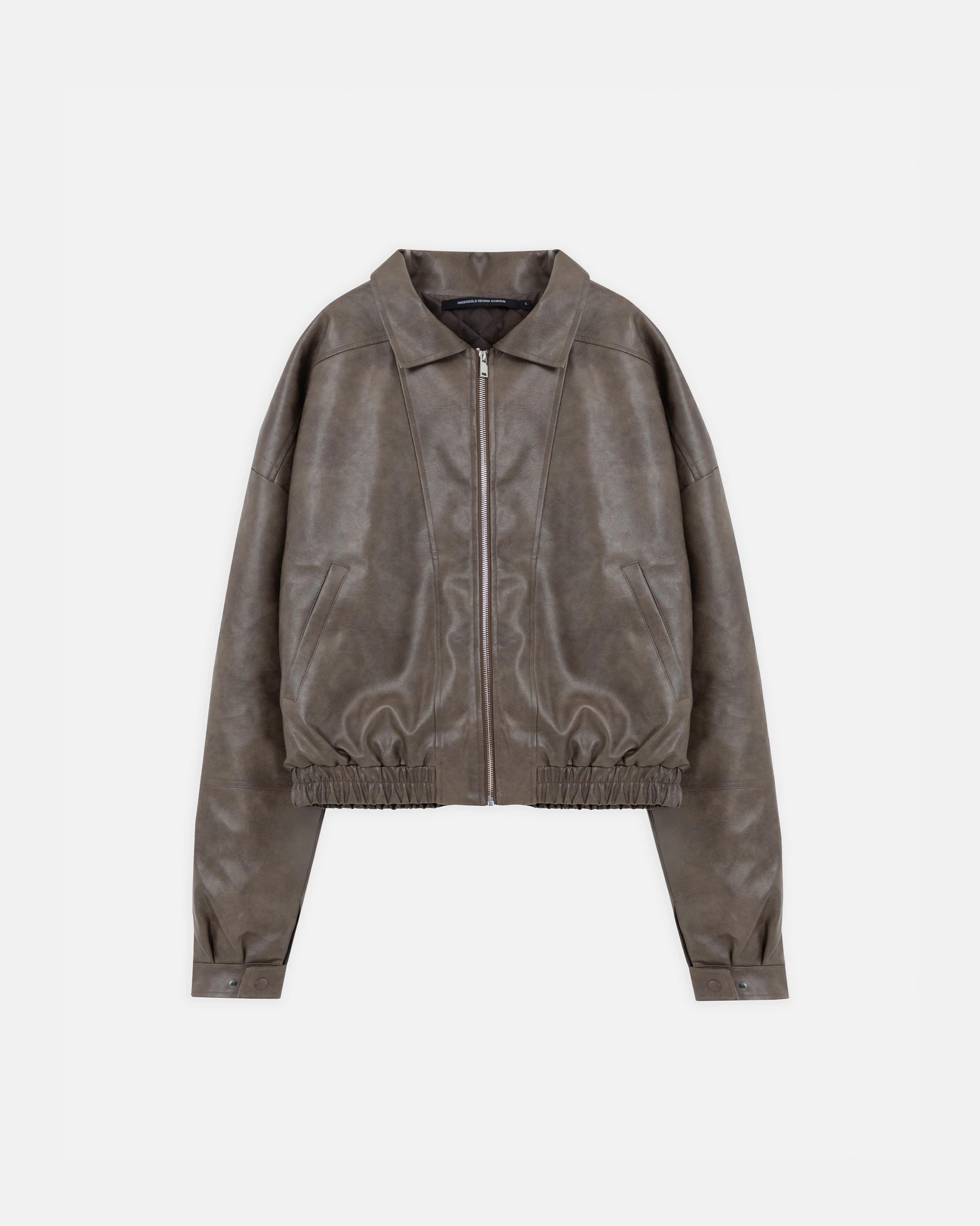 Basics Vintage Panelled Bomber Jacket Brown - imagen 1