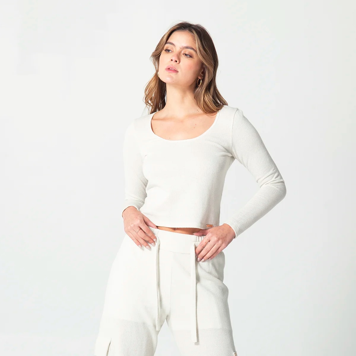 Blusa Slim Escote Cuadrado Smoke - imagen 1
