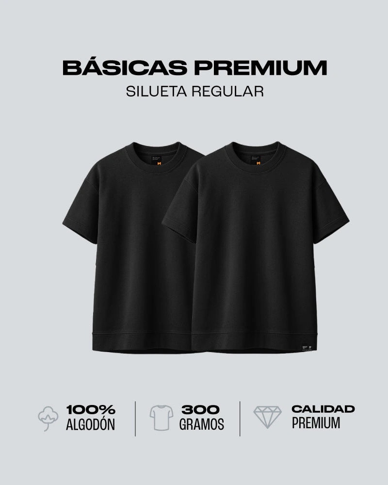 Duo Pack Básicas Regular Black - Premium 300G - imagen 1
