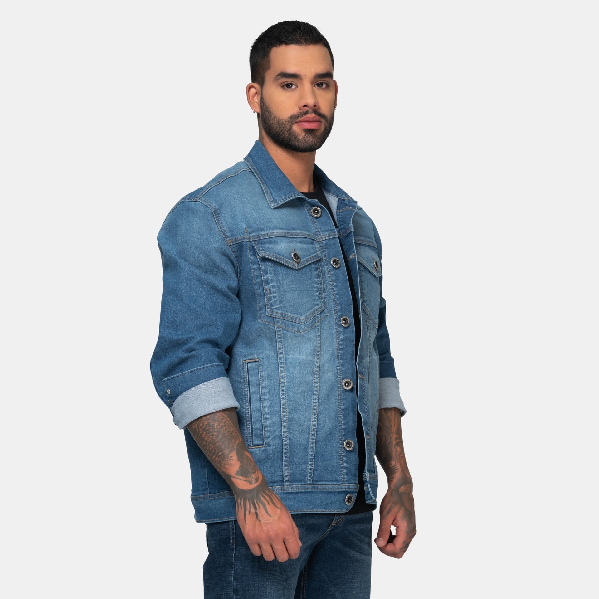 Chaqueta Denim Clásica Azul Medio - imagen 1