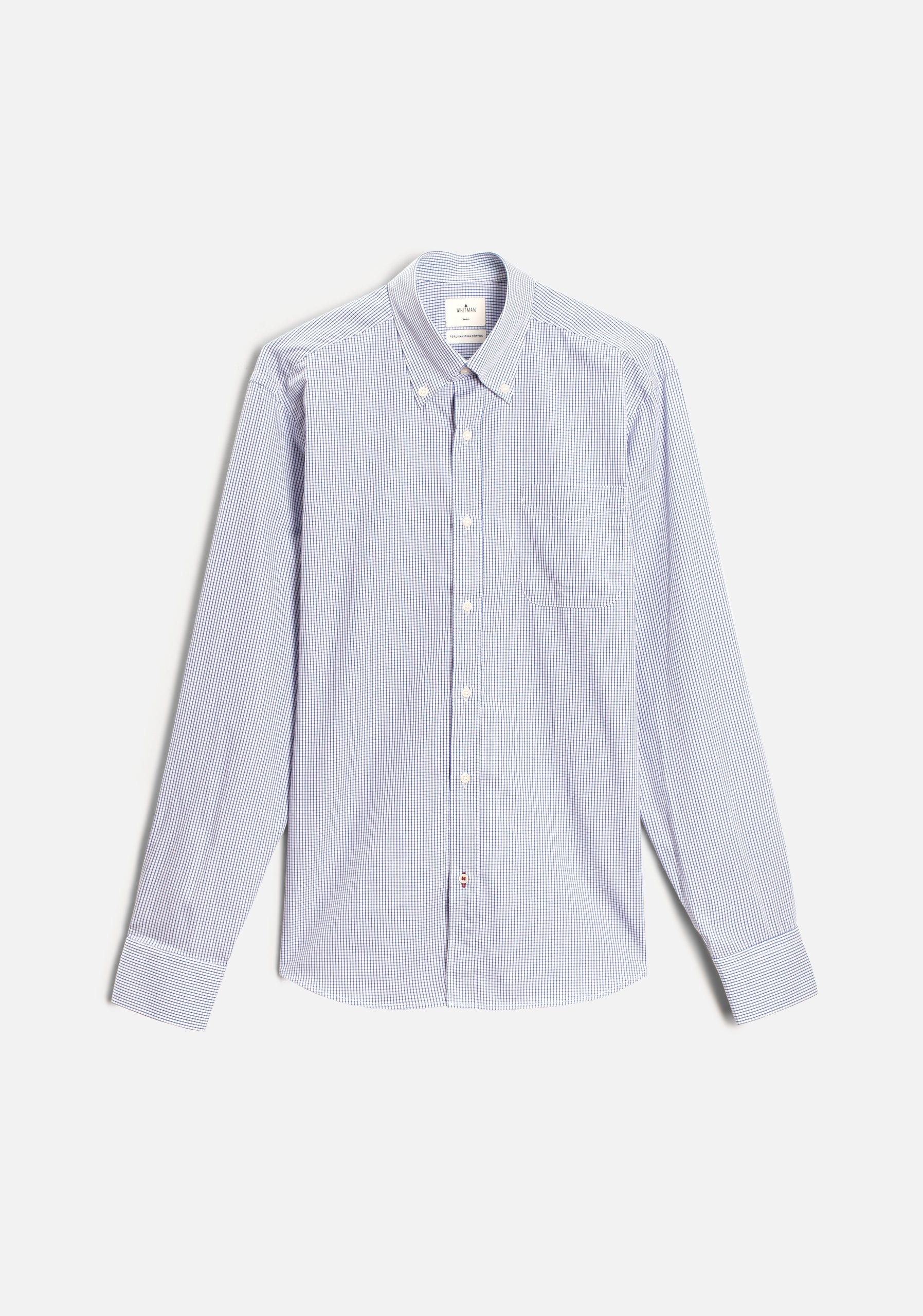 Camisa H CBD Cuadros Peq Azul Osc - imagen 1