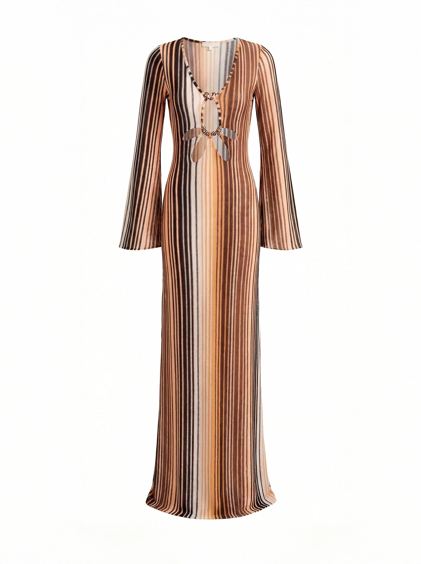 DALI DRESS BROWN MULTI STRIPE - imagen 1