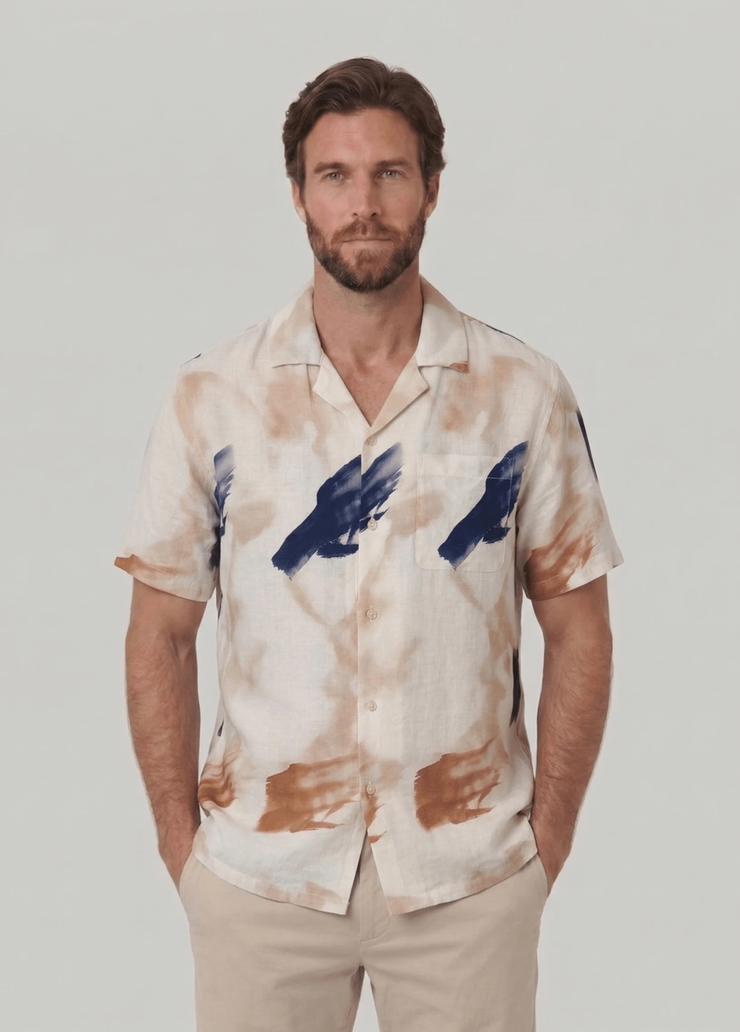 Camisa estampada manga corta para hombre Jon Sonen 027225076 - imagen 1