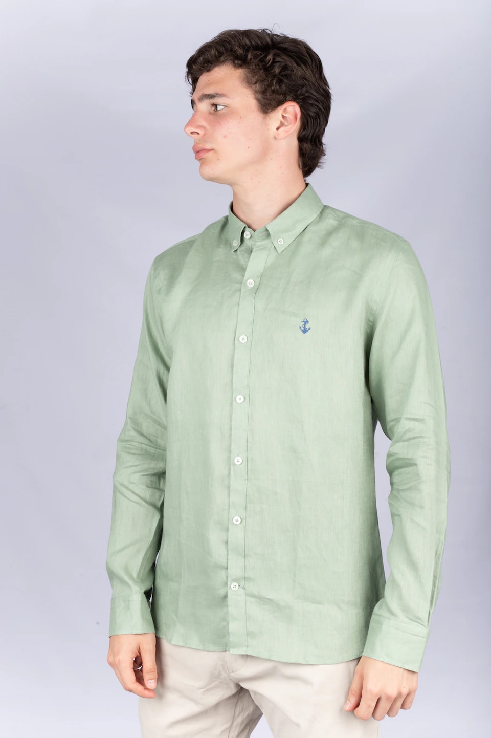Camisa Lino Verde - imagen 1