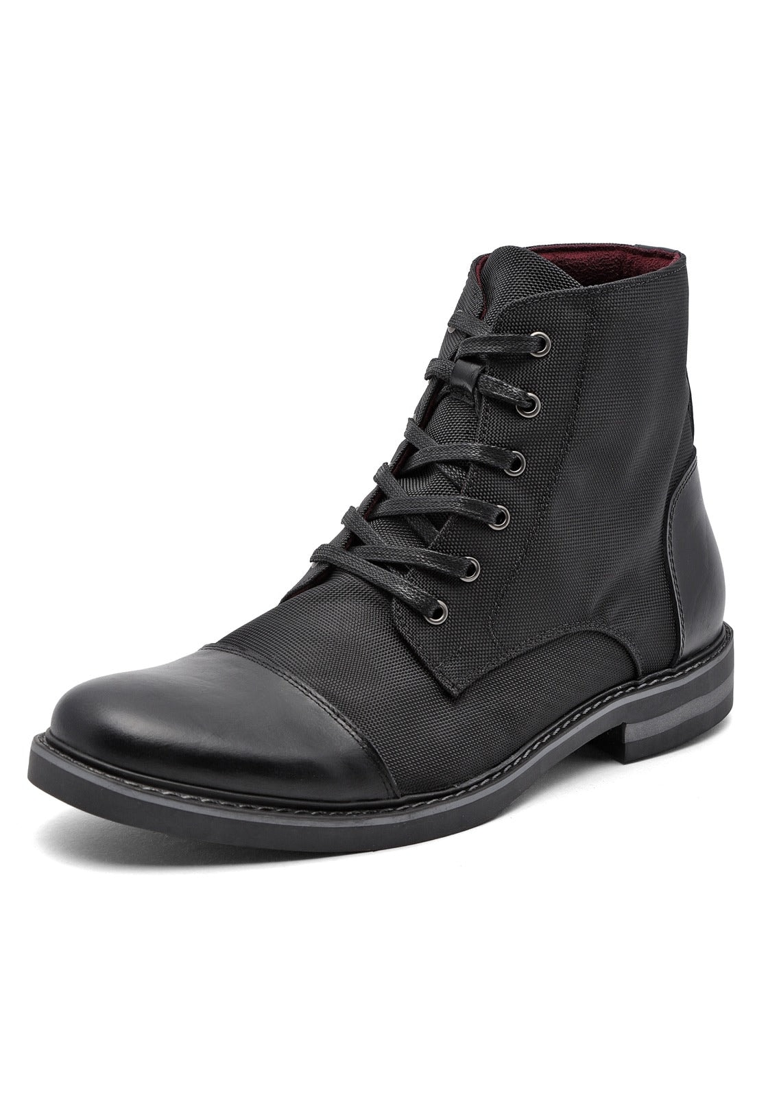 Botas negras en lona y cuero - imagen 1