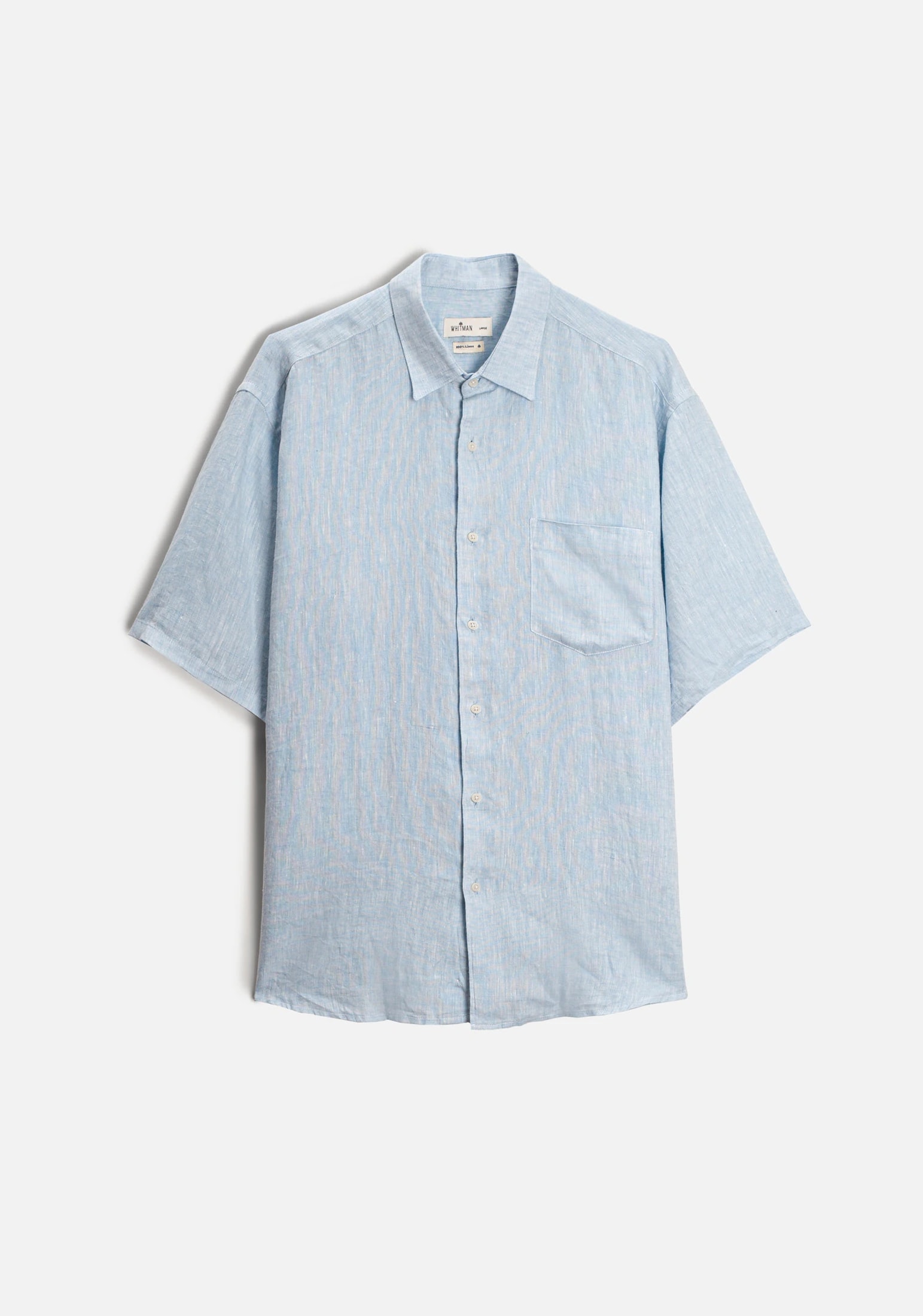 Camisa H Harlem Lino Unicolor Azul Claro - imagen 1