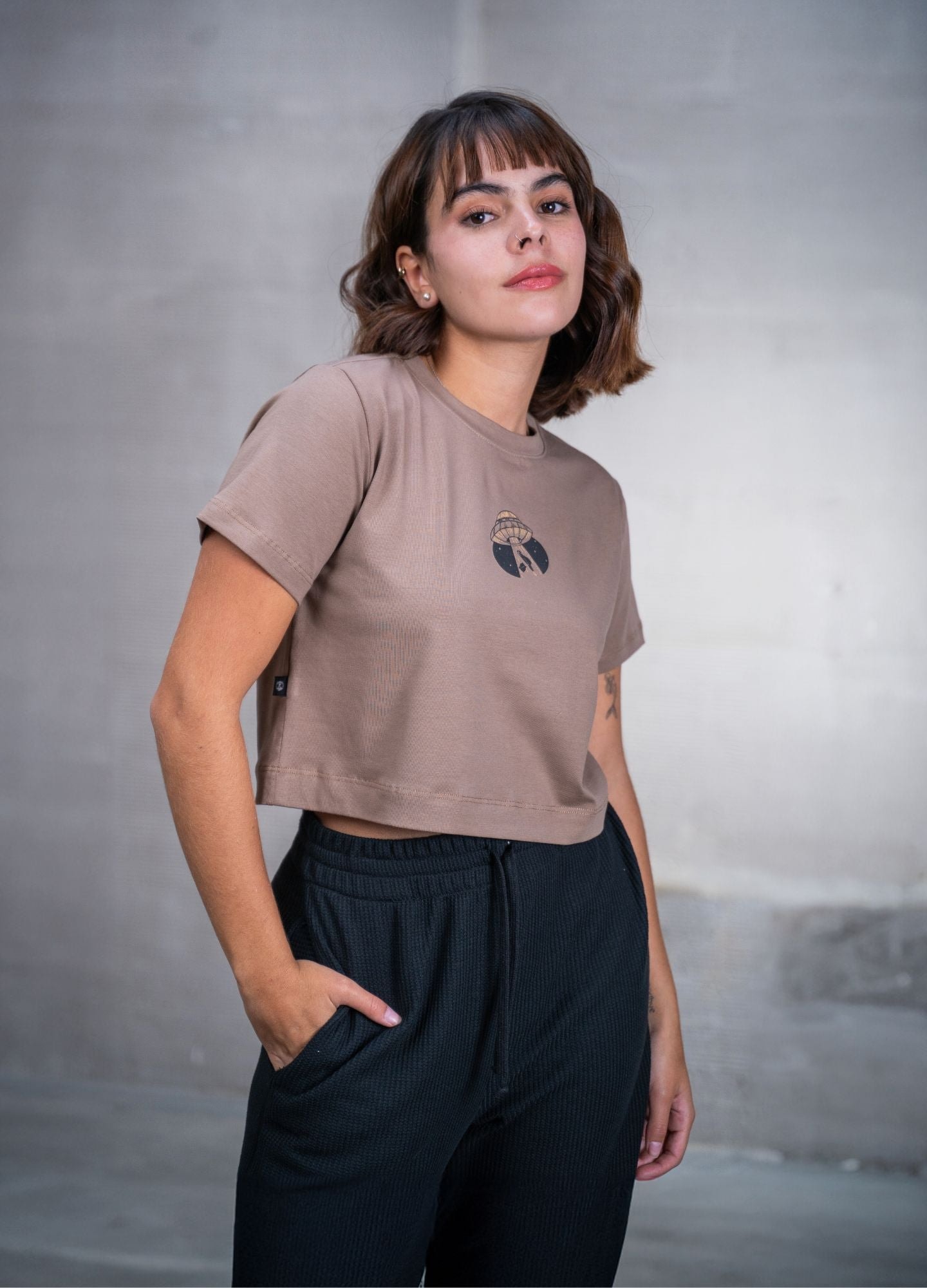 Taken Crop Top – Taupe - imagen 1