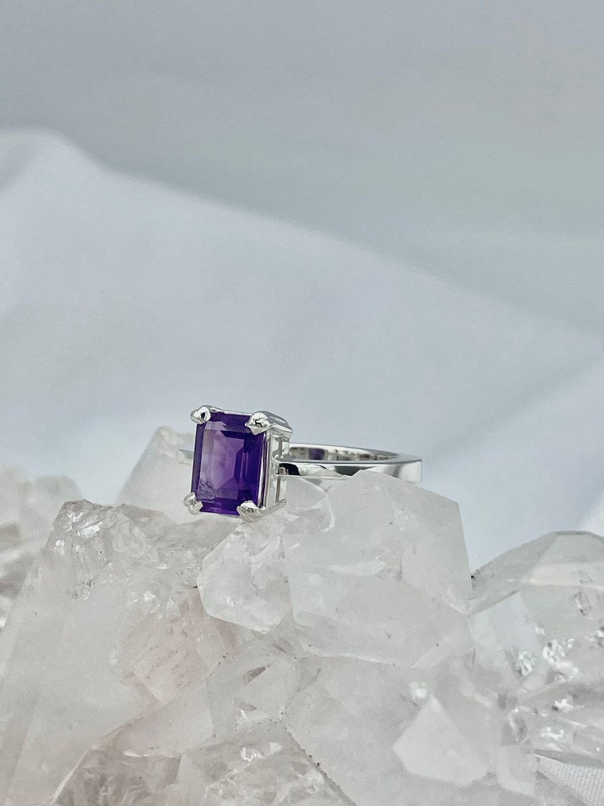 Anillo Amatista rectangular mini - imagen 1